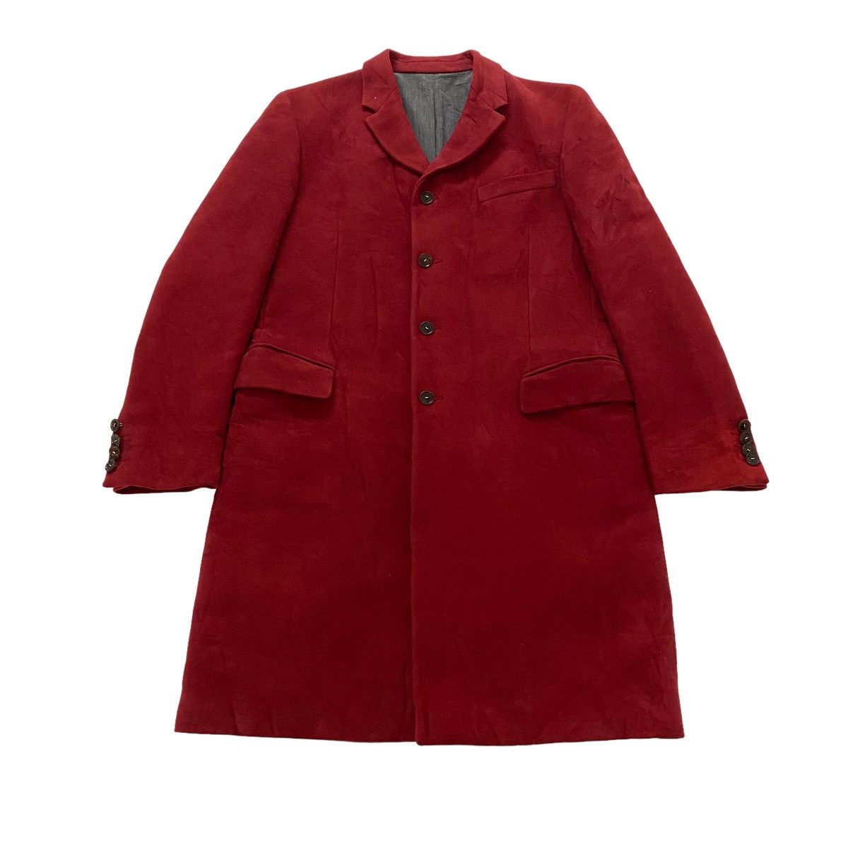 Dolce & Gabbana ✨D&G red moleskin fabric long coat Made in Italy Size US M / EU 48-50 / 2 - 2 Thumbnail