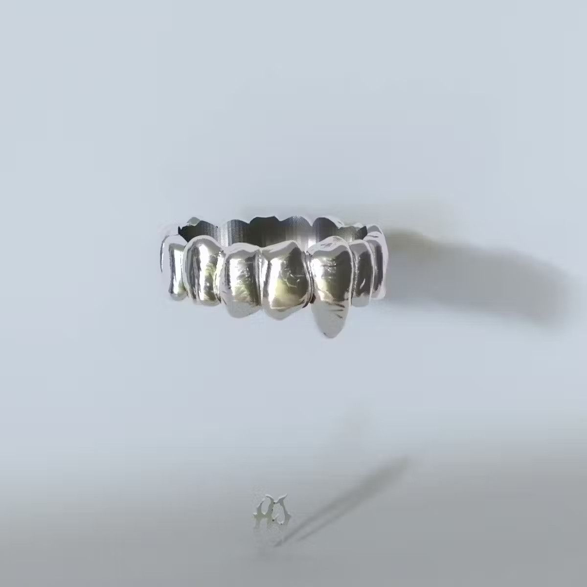 Hj .925 sterling silver flooded store grill ring size 10.