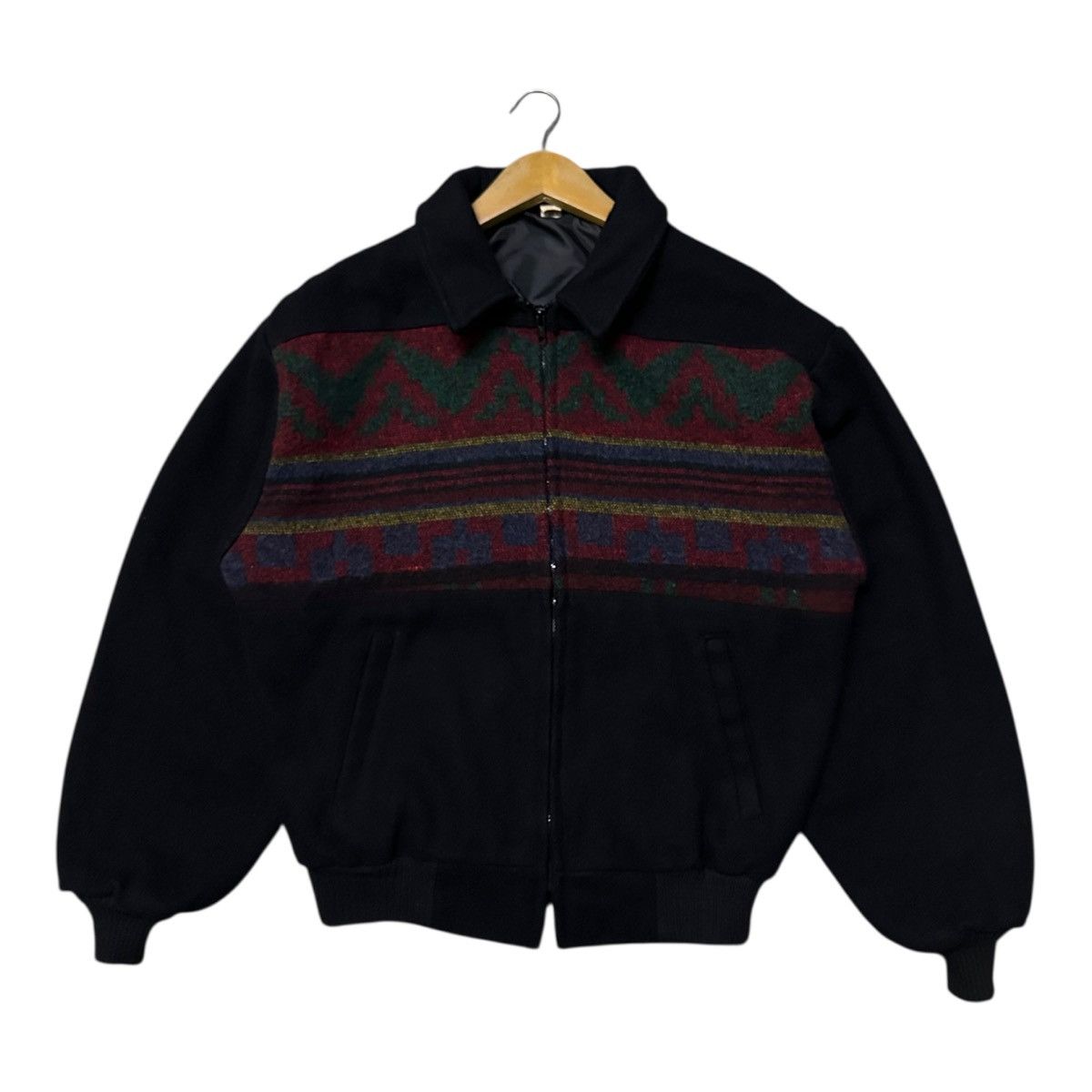 Vintage Vintage 80s Native wool bomber jacket Size US M / EU 48-50 / 2 - 4 Thumbnail
