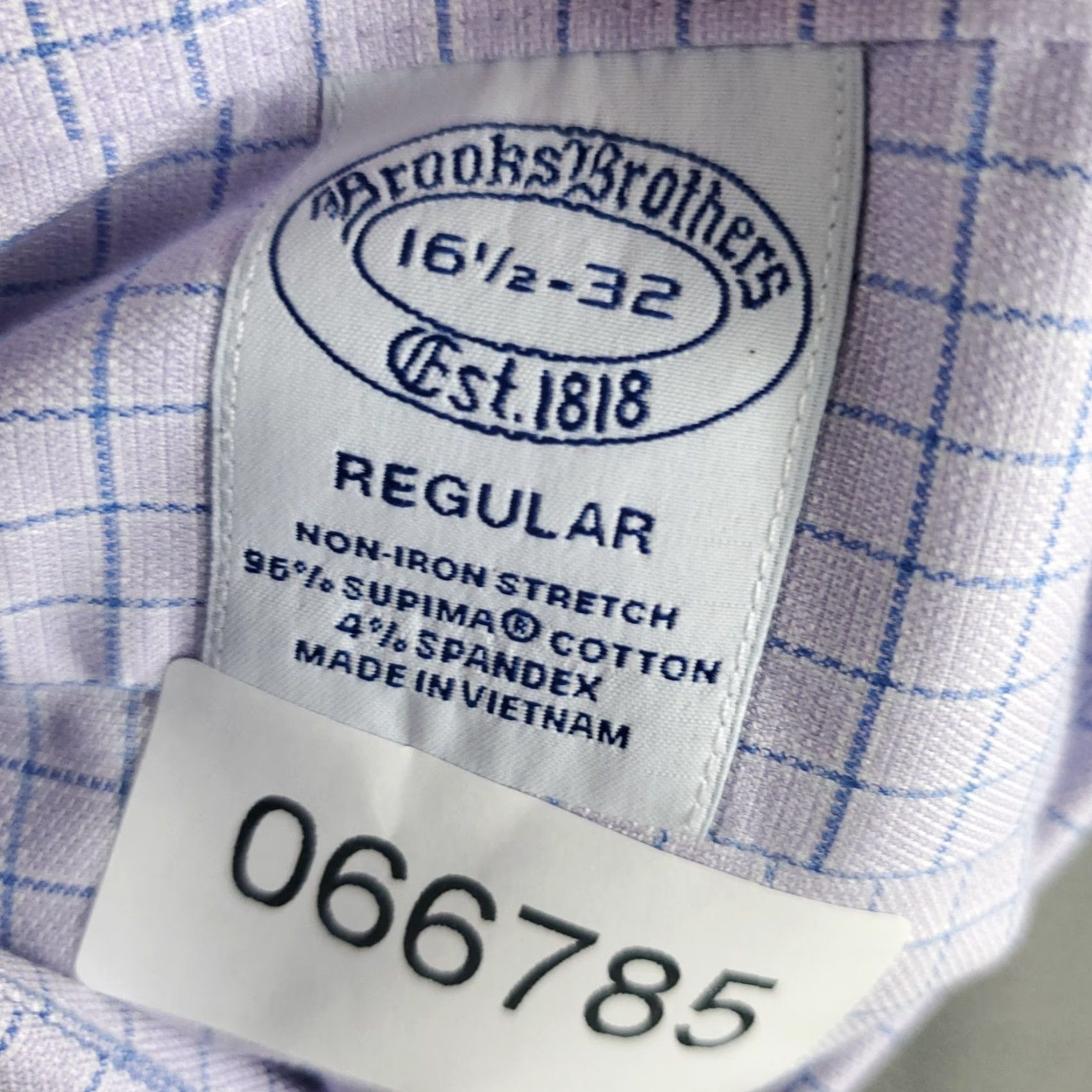 Brooks Brothers Brooks Brothers Shirt Mens 16.5 Purple Check Shirt Dress Button Up Long Sleeve (Note: Keep only original words; ensure accuracy) Size 46R - 7 Thumbnail