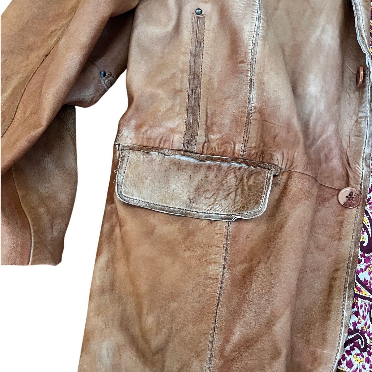 Vintage Missani Le Collezioni 2XL Distressed Leather Jacket Size US XL / EU 56 / 4 - 4 Thumbnail