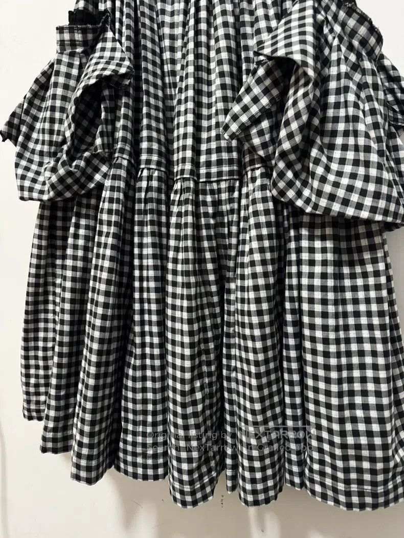 Comme des Garcons Comme Des Garcons Black and White Plaid Pleated Big Pocket Size 22" - 5 Thumbnail