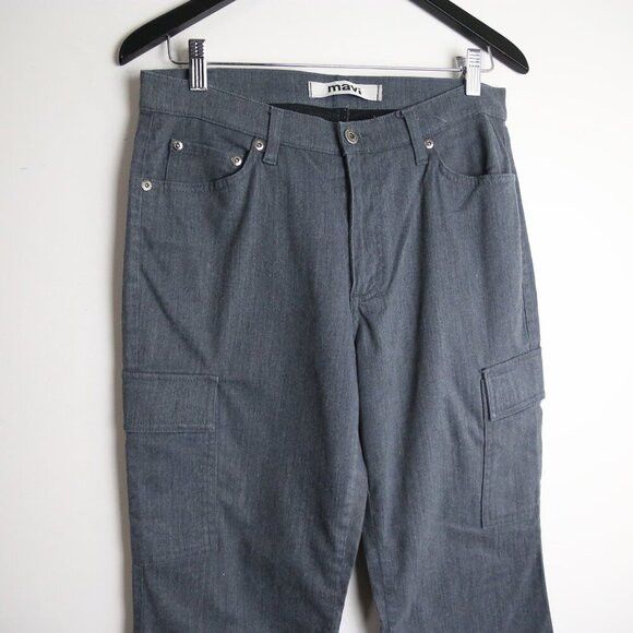 Mavi Mavi Women's Dark Grey Slim Flare Cargo Pants Size 29/32 Size 29" - 2 Thumbnail