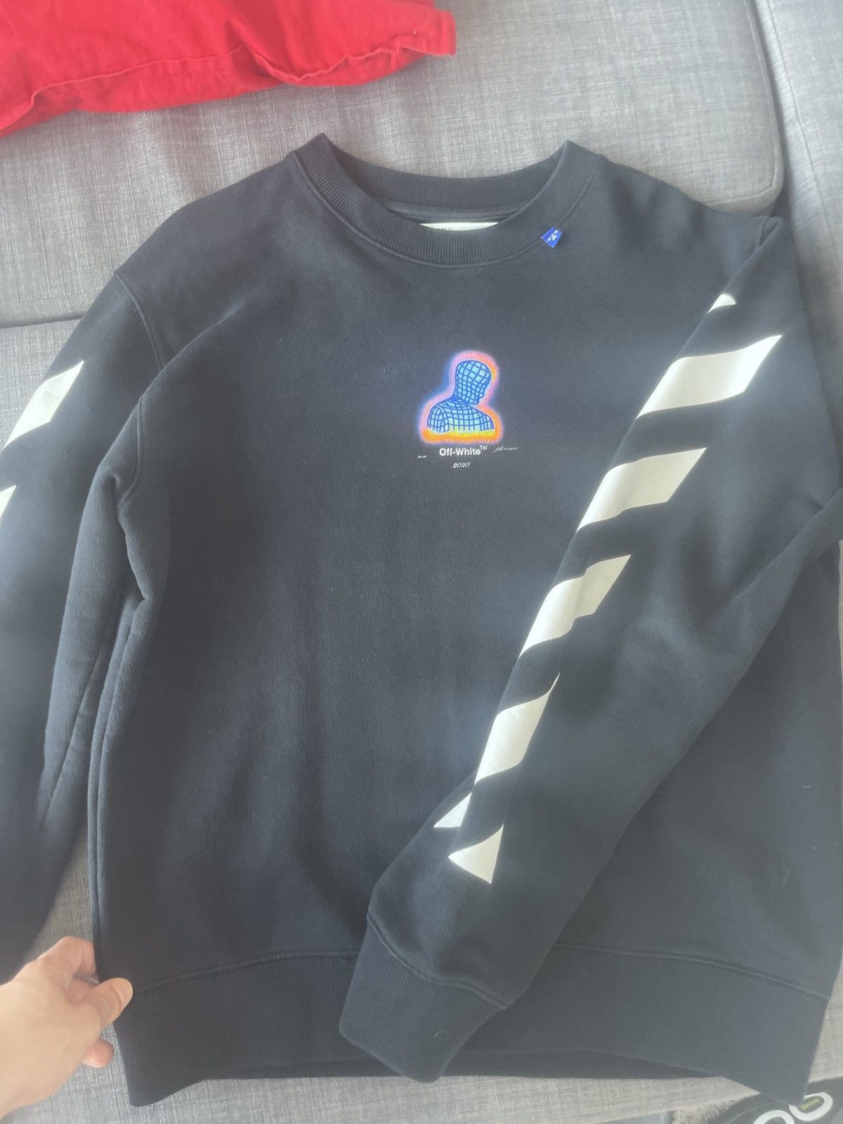 image of Off White Off-White Thermo Man Sweatshirt in Black, Men's (Size Medium)