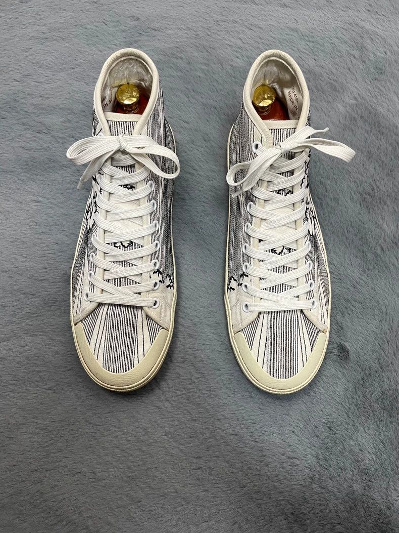 Saint Laurent Paris Saint Laurent High-Top Embroidered Sneakers - dmc Size US 10.5 / EU 43-44 - 1 Thumbnail