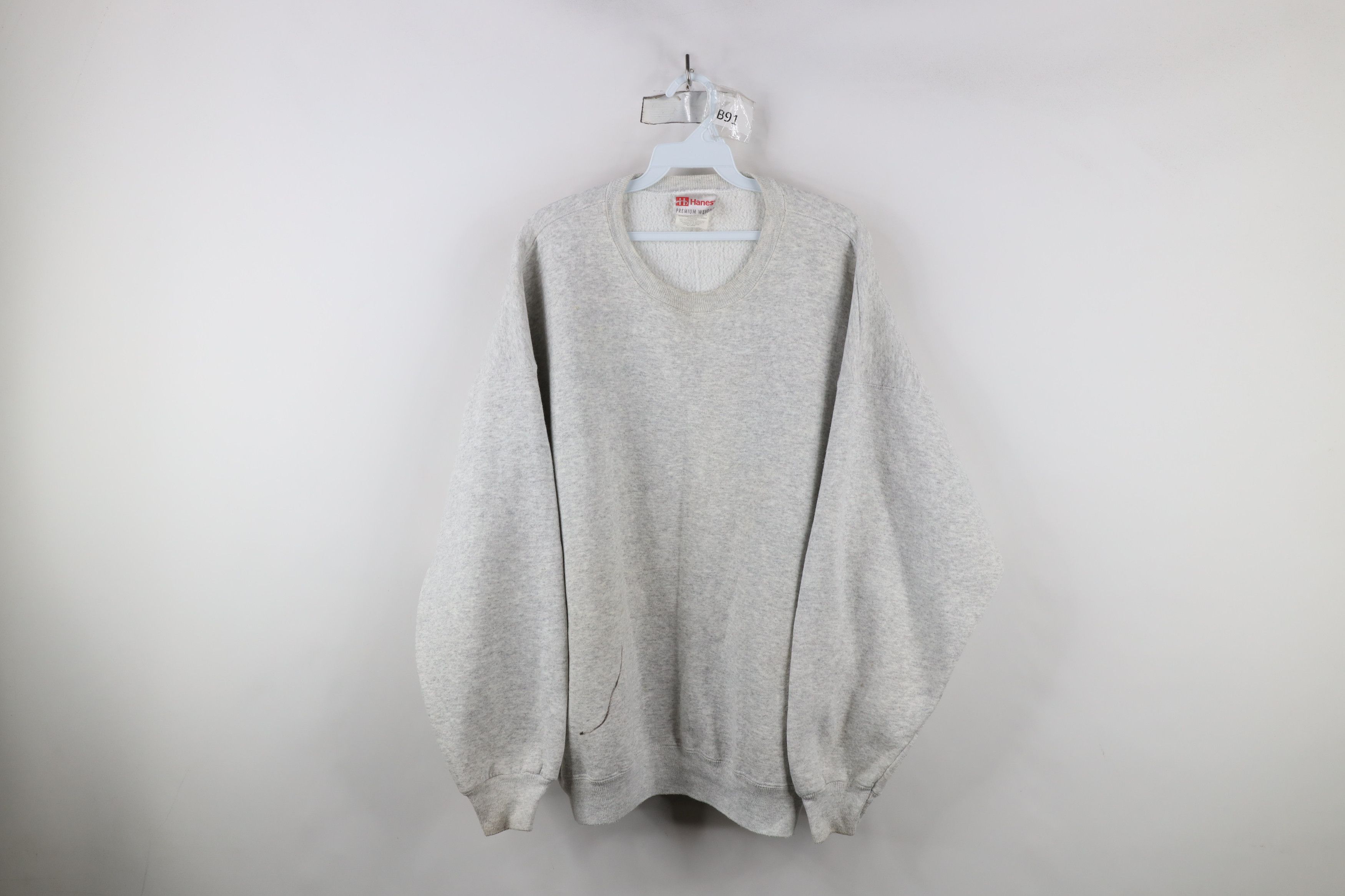 Vintage Vintage 90s Streetwear Boxy Fit Sweatshirt Heather Gray Size US XXL / EU 58 / 5 - 1 Thumbnail