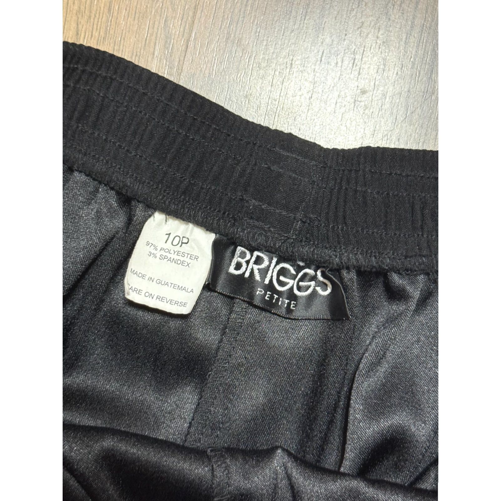 Vintage Briggs Pants, Women's Size 10 Petite Black Straight Leg Pull On Size 32" / US 10 / IT 46 - 4 Thumbnail