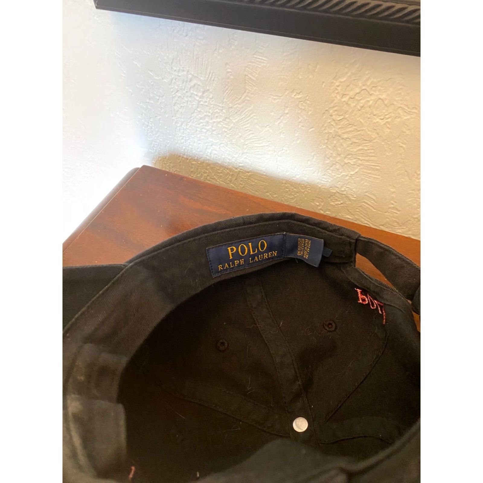 Polo Ralph Lauren Polo Ralph Lauren Hat Black Adjustable Leather Strap Back Red Pony Cap Mens Baseball Cap Cotton Size US M / EU 48-50 / 2 - 3 Thumbnail