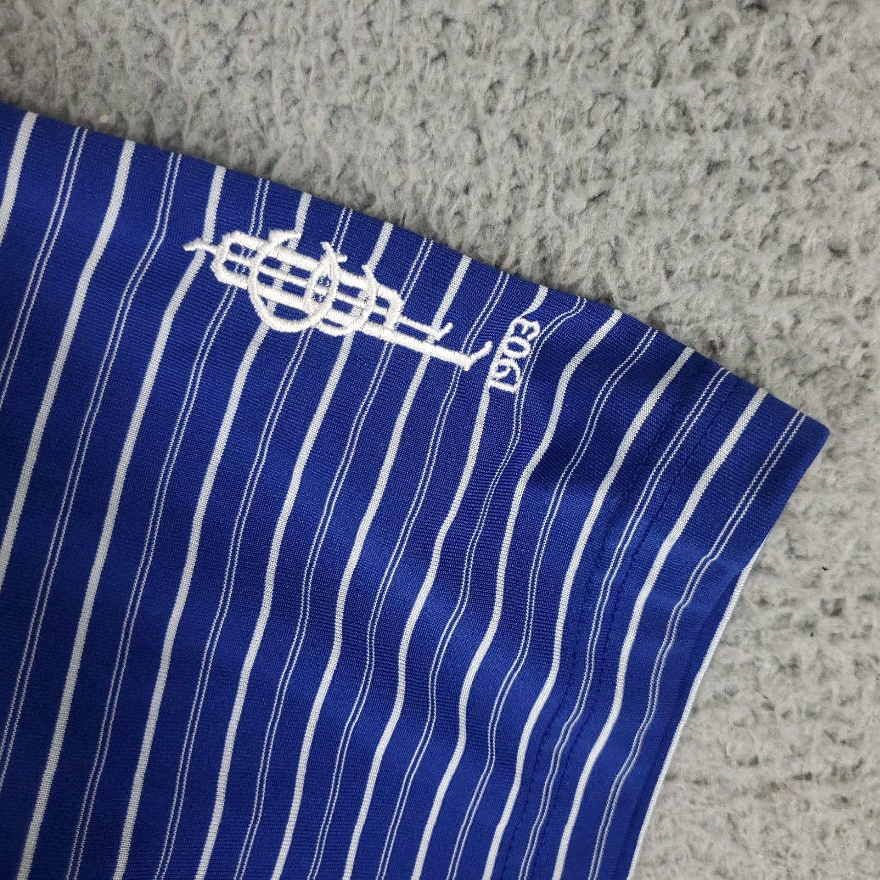 Vintage Donald Ross Polo Shirt Mens 2XL Blue Striped Golf Short Sleeve Shirt Size US XXL / EU 58 / 5 - 3 Thumbnail