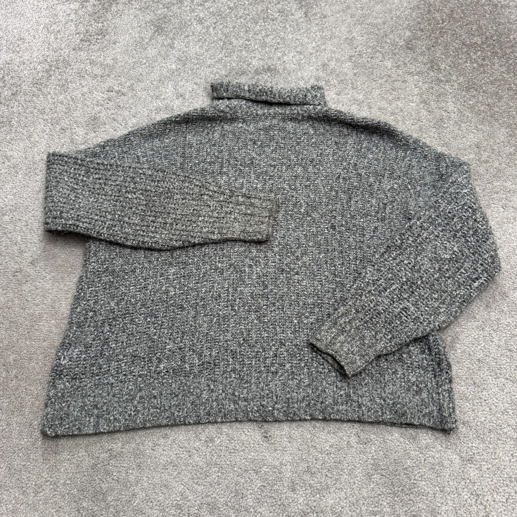 American Eagle Outfitters American Eagle Outfitters Mock Neck Sweater Women Small Gray Chunky Knit Stretch Size S / US 4 / IT 40 - 2 Thumbnail