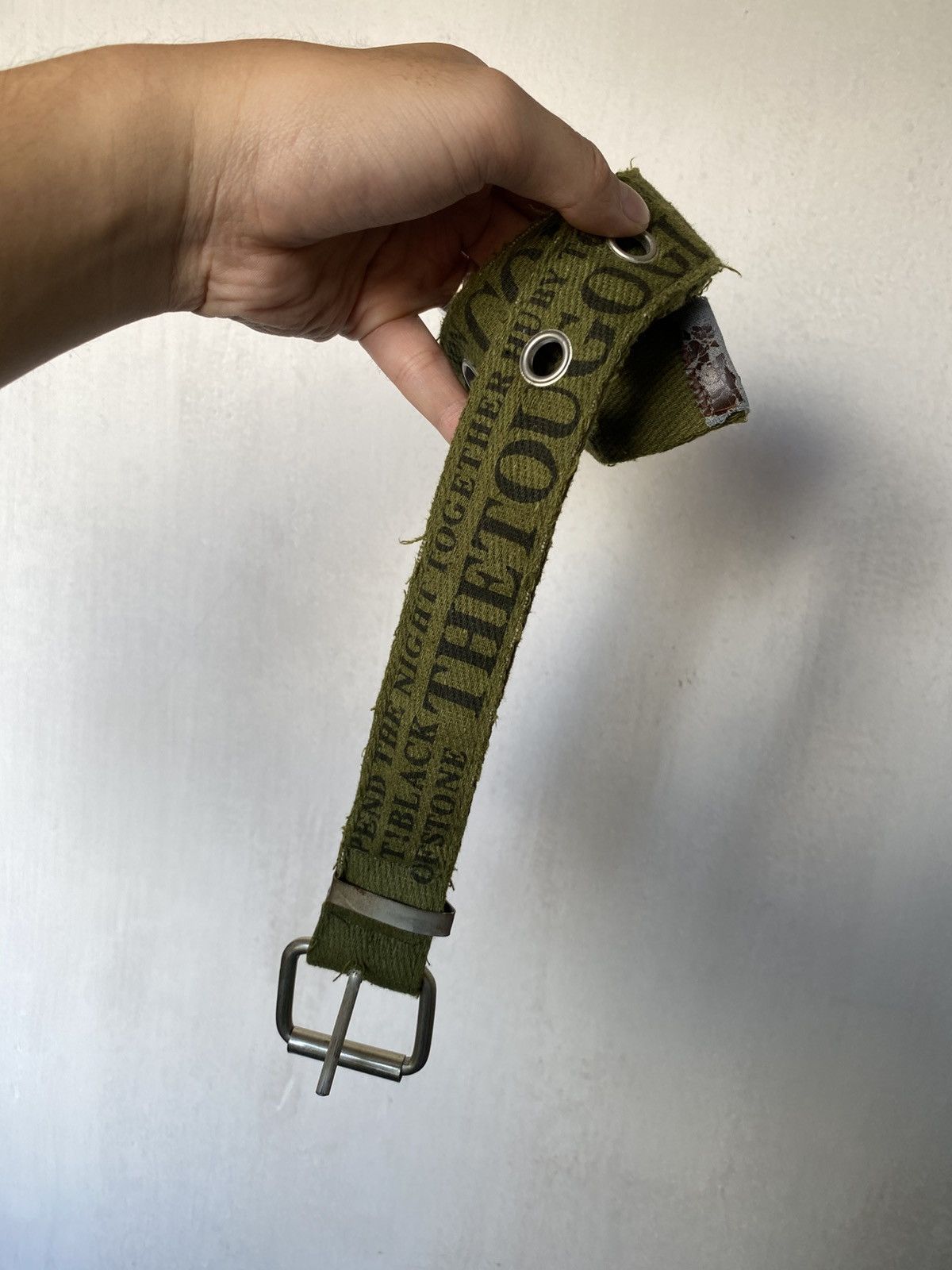 If Six Was Nine Vintage Y2K Style Poem Opium Distressed Canvas Belt Size ONE SIZE - 5 Thumbnail