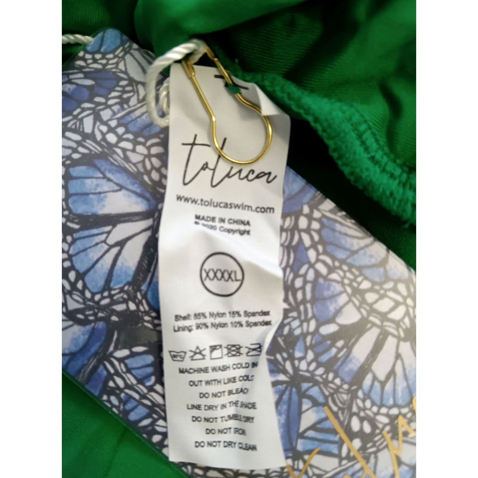 Triangl Toluca Swim One Piece Green 4XL Adults Women Triangle Waist Wrap Open Tummy Solid Nylon Spandex Sexy Beach Size ONE SIZE - 5 Thumbnail