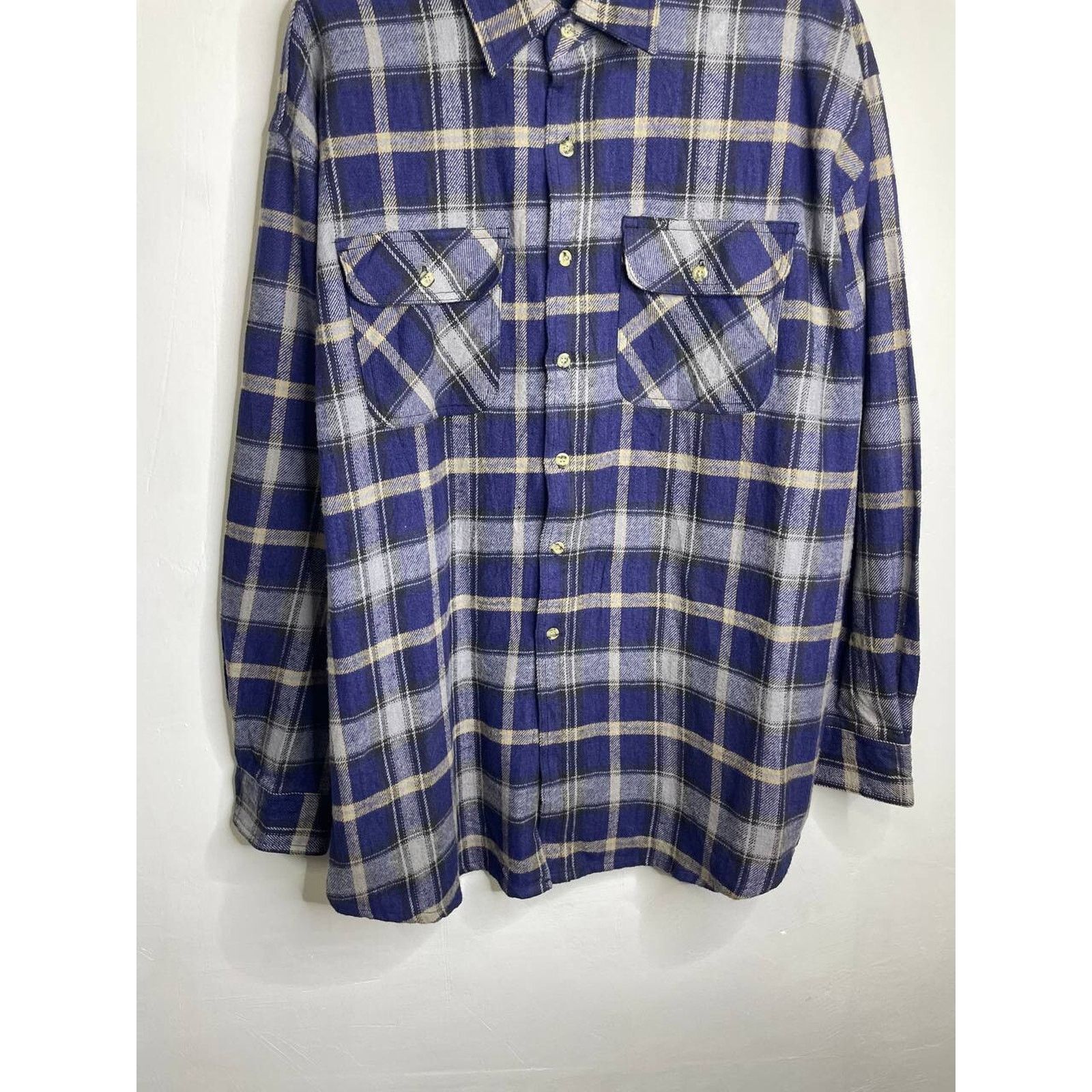 Flannel Vintage Canyon Guide Flannel Shirt Blue Gray Plaid Cotton XL Size US XL / EU 56 / 4 - 2 Thumbnail