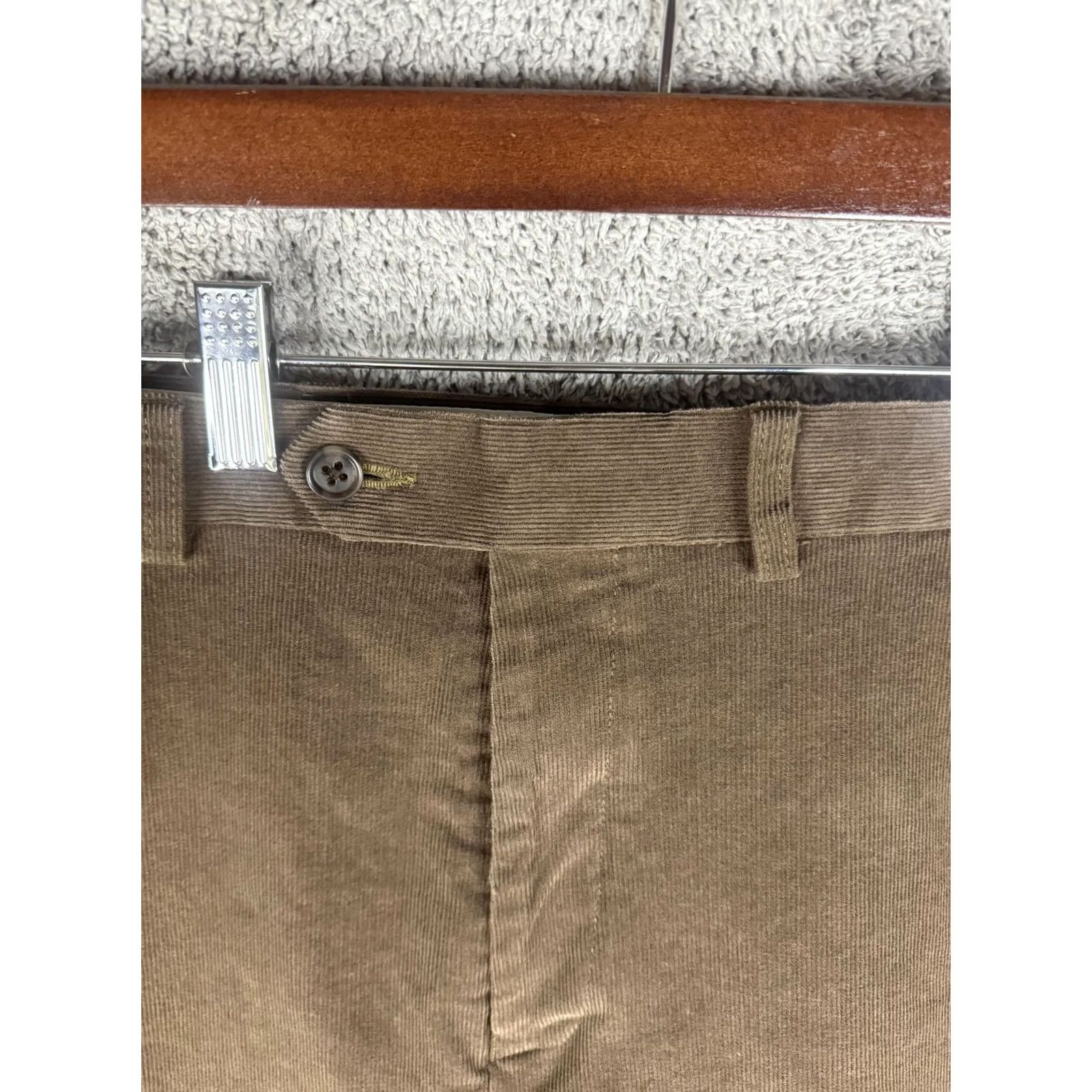 Ralph Lauren Lauren Ralph Lauren Pants Mens 40x32 Corduroy Dress Chino Stretch Casual Brown Cotton Spandex Flat Front Pocketed 40W 32L Mens Size US 40 / EU 56 - 4 Thumbnail
