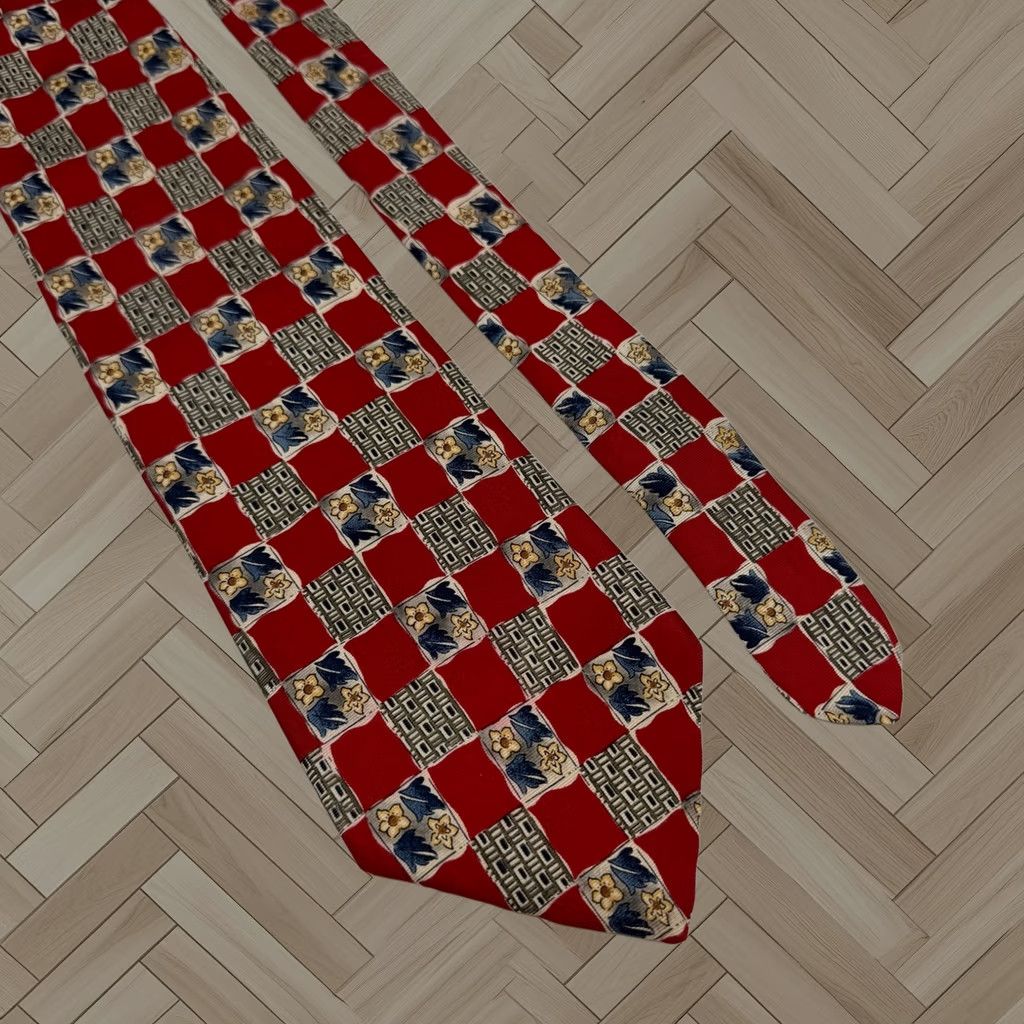 Vintage Brooks Brothers Makers Tie Mens Red Floral Silk 3.5" X 56.5" Made In Usa, Men's