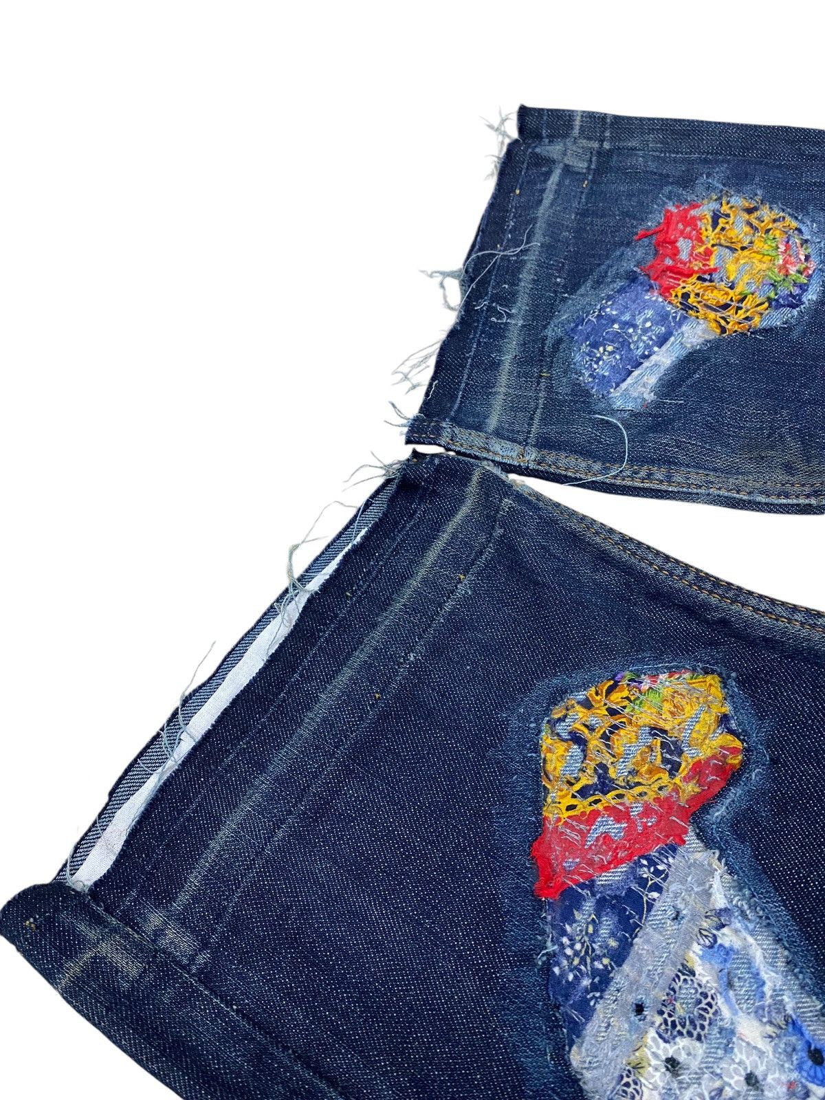 GOSTAR DE FUGA Flare Traveniti Japan Uruboro Distress Stich Denim Patchwork Size US 32 / EU 48 - 12 Thumbnail