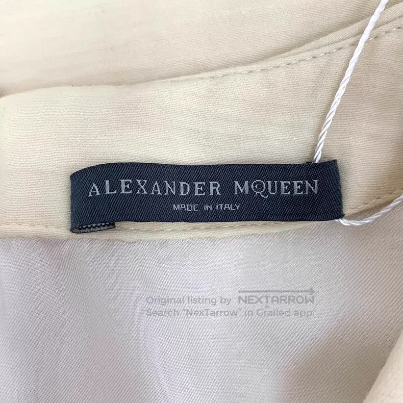 Alexander McQueen Alexander Mcqueen Beige wool V-neck sleeveless dress Size S / US 4 / IT 40 - 5 Thumbnail