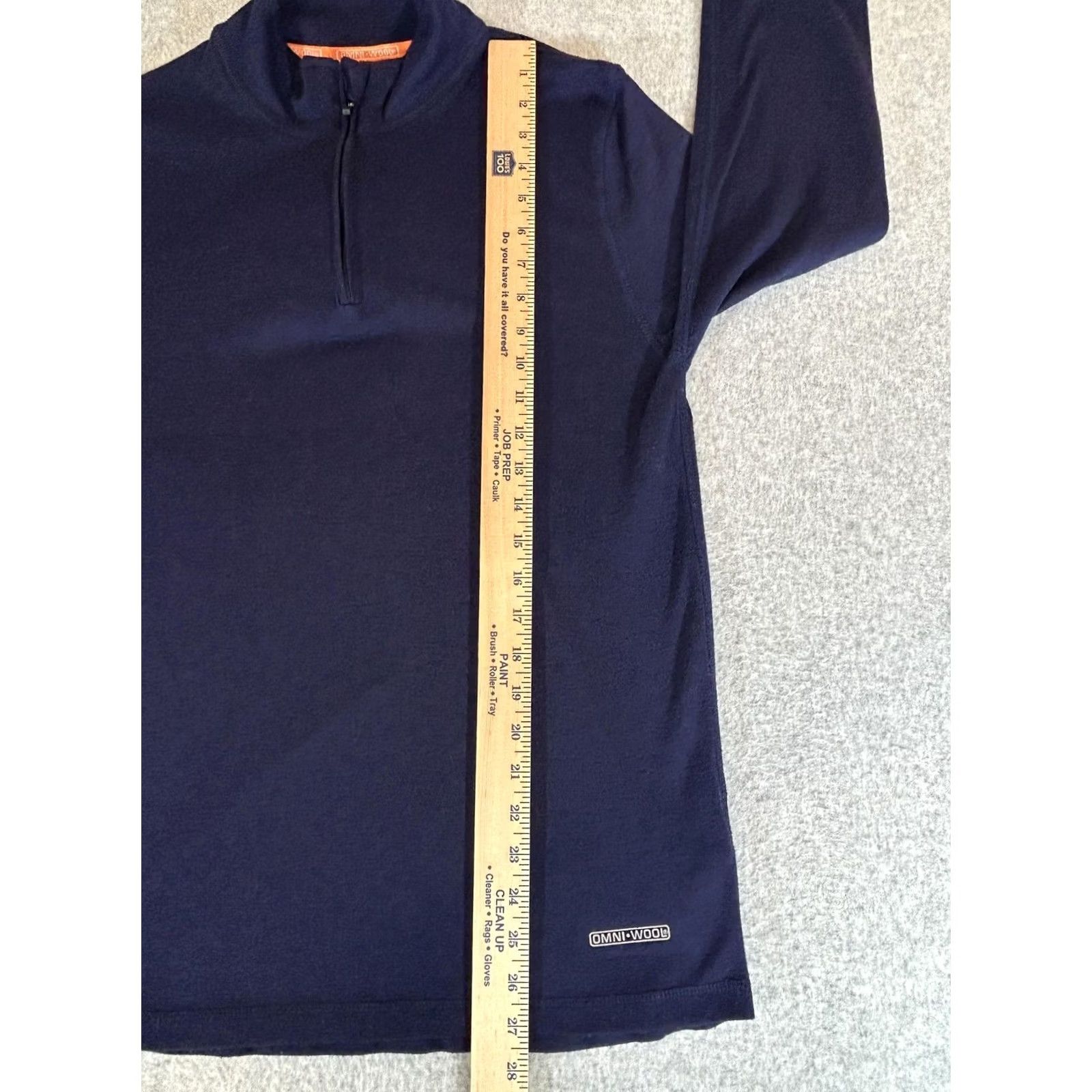 Layer 8 Omni Wool Shirt Mens M Blue 1/4 Zip Pullover Long Sleeve Base Layer Thermal Size US M / EU 48-50 / 2 - 5 Thumbnail