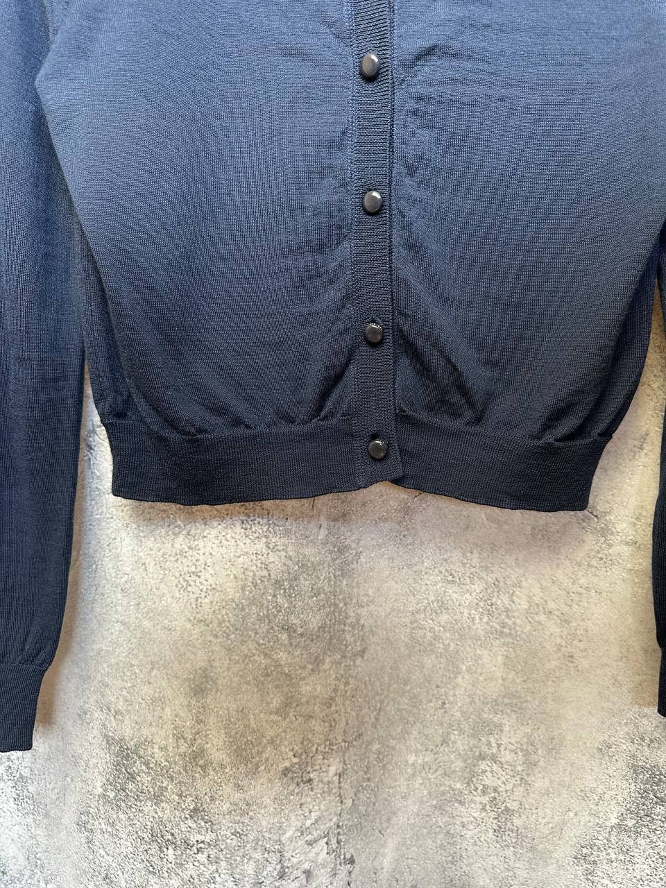 Tory Burch RRP $500 Tory Burch Merino Wool Cardigan Navy Blue Sweater Size L / US 10 / IT 46 - 8 Thumbnail