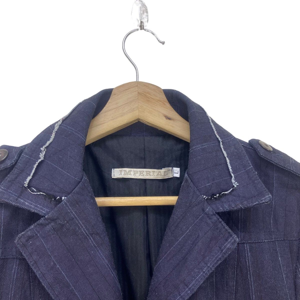 Imperial Nice Italian Design Imperial Distressed Denim Jacket Size L / US 10 / IT 46 - 5 Thumbnail