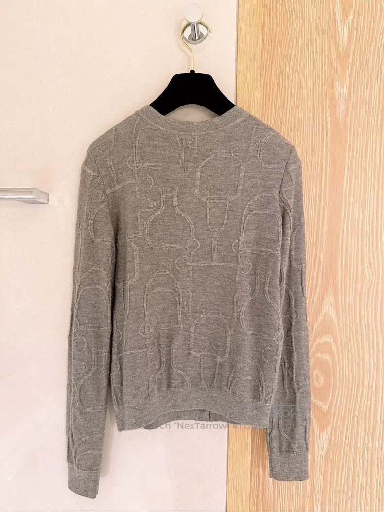 Hermes Hermes Jacquard Knit Grey Cardigan Size XS / US 0-2 / IT 36-38 - 2 Thumbnail