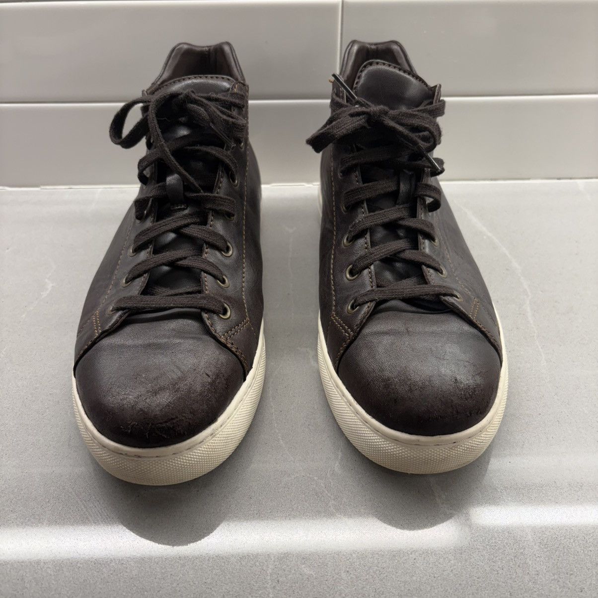 Trask TRASK Ashland Dark Brown Leather High-Top Sneaker Men’s 10 Size US 10 / EU 43 - 4 Thumbnail