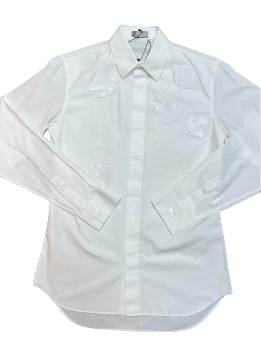 Dior Dior Embroidered White Long Sleeve Shirt 0079 Size US M / EU 48-50 / 2 - 1 Thumbnail