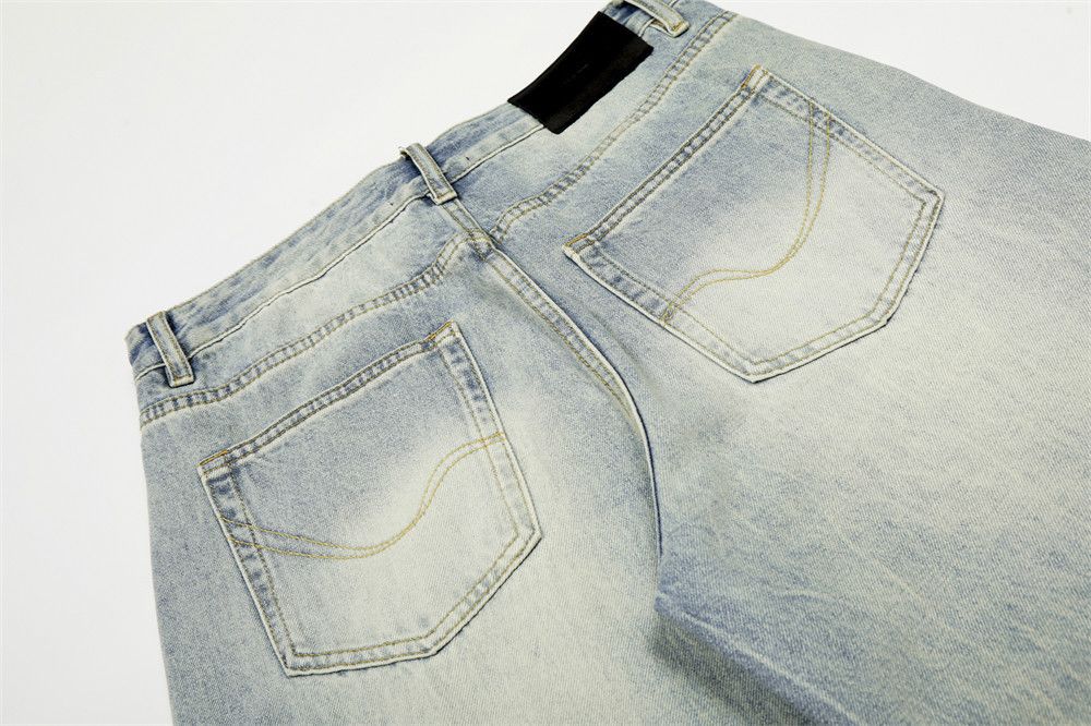 Jean Retro casual loose straight punk washed distressed jeans Size US 32 / EU 48 - 5 Thumbnail