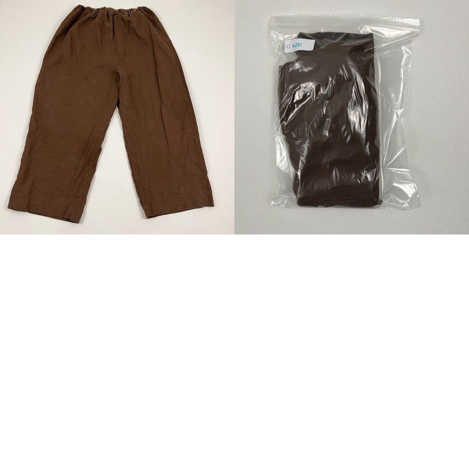 Vintage Womens Linen Pants Sz 30 - 42 Adjustable Elastic Waist Baggy Wide Leg High Rise Size 36" / US 14 / IT 50 - 8 Thumbnail