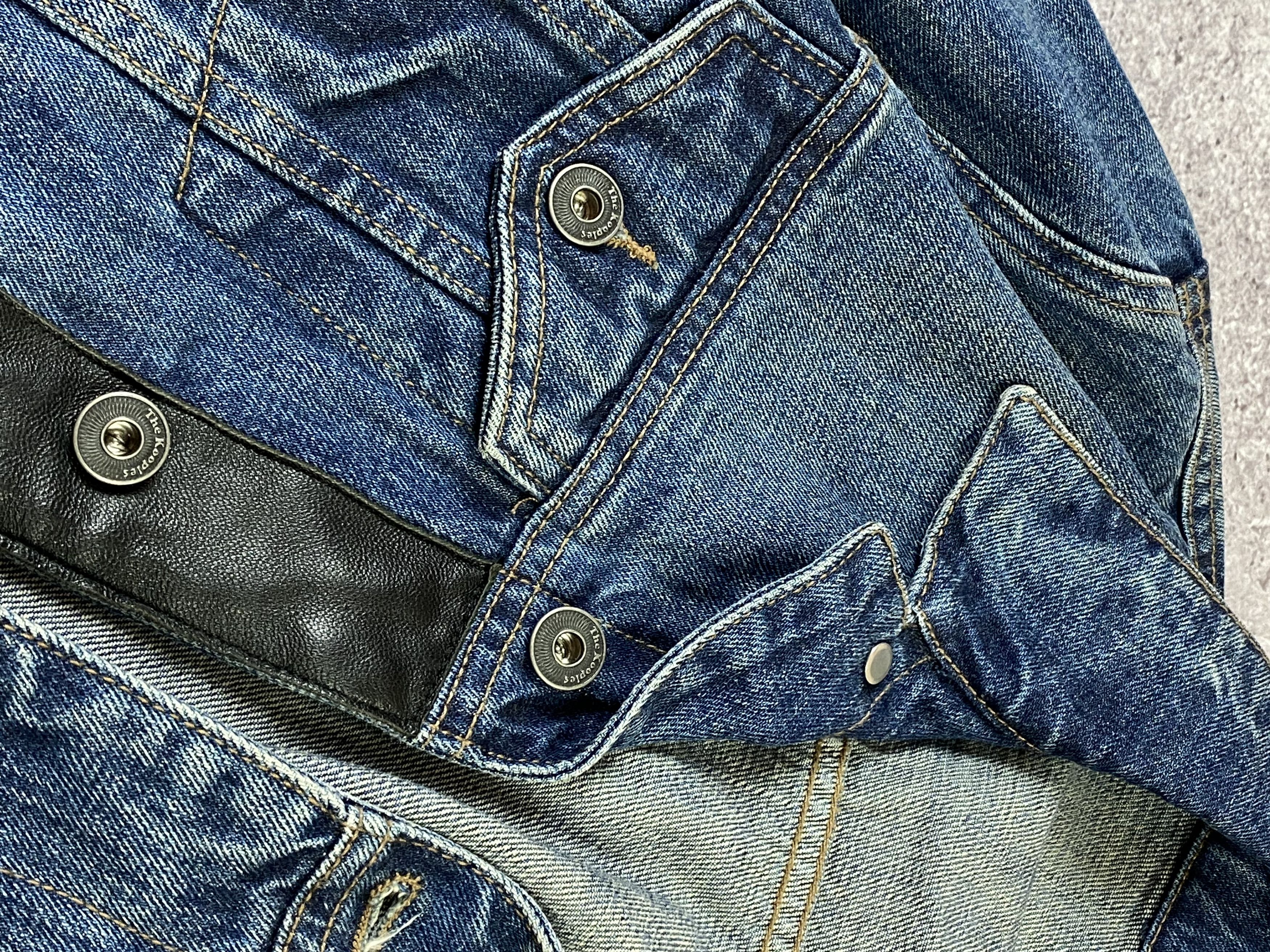 The Kooples The Kooples Denim Jacket With Leather Patch Faded Size US XS / EU 42 / 0 - 5 Thumbnail