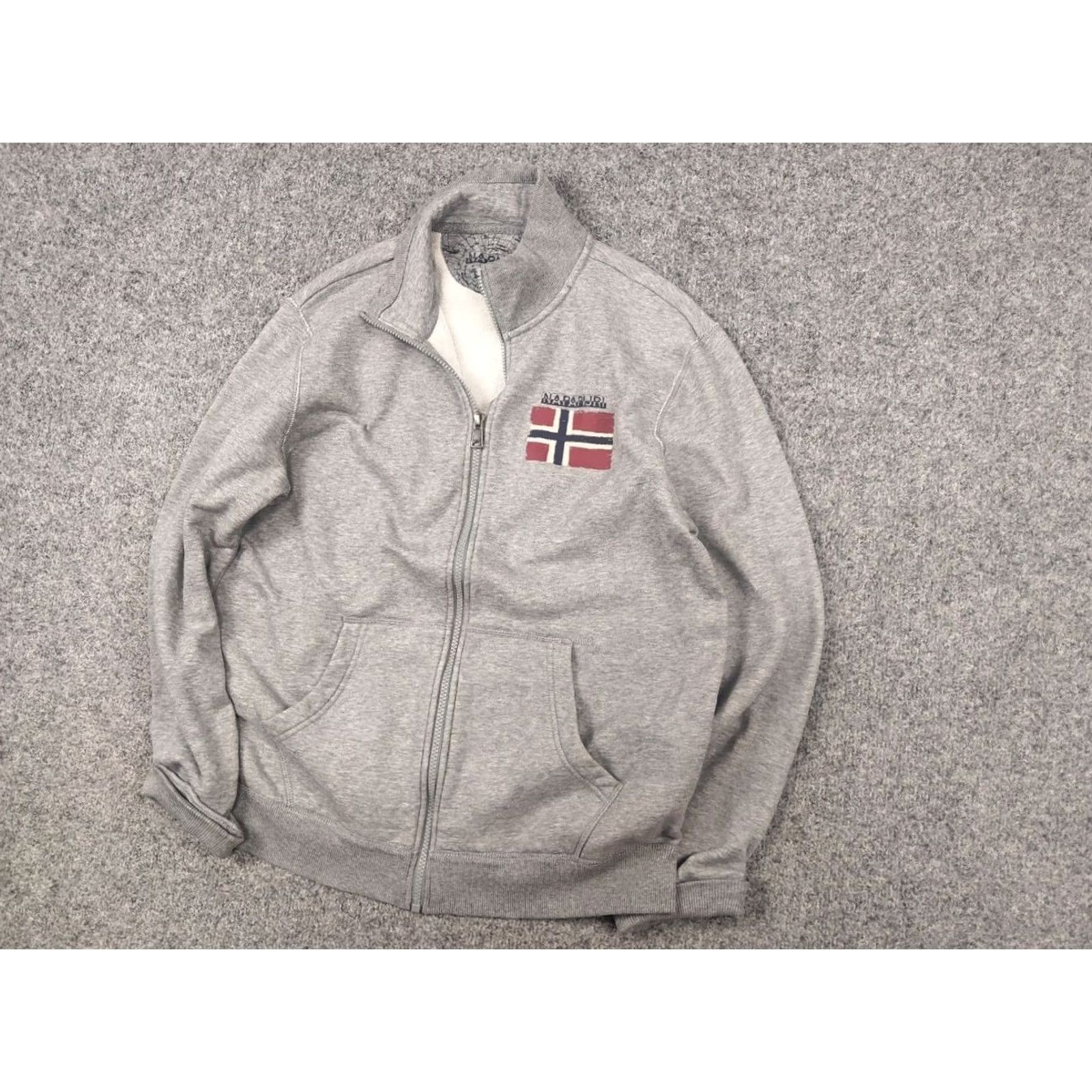 Napapijri Napapijri Balys Full Gray Big Logo Full Zip up Cotton Pullover Sweatshirt M Mens Gray Logo 90s Designer Size US M / EU 48-50 / 2 - 7 Thumbnail
