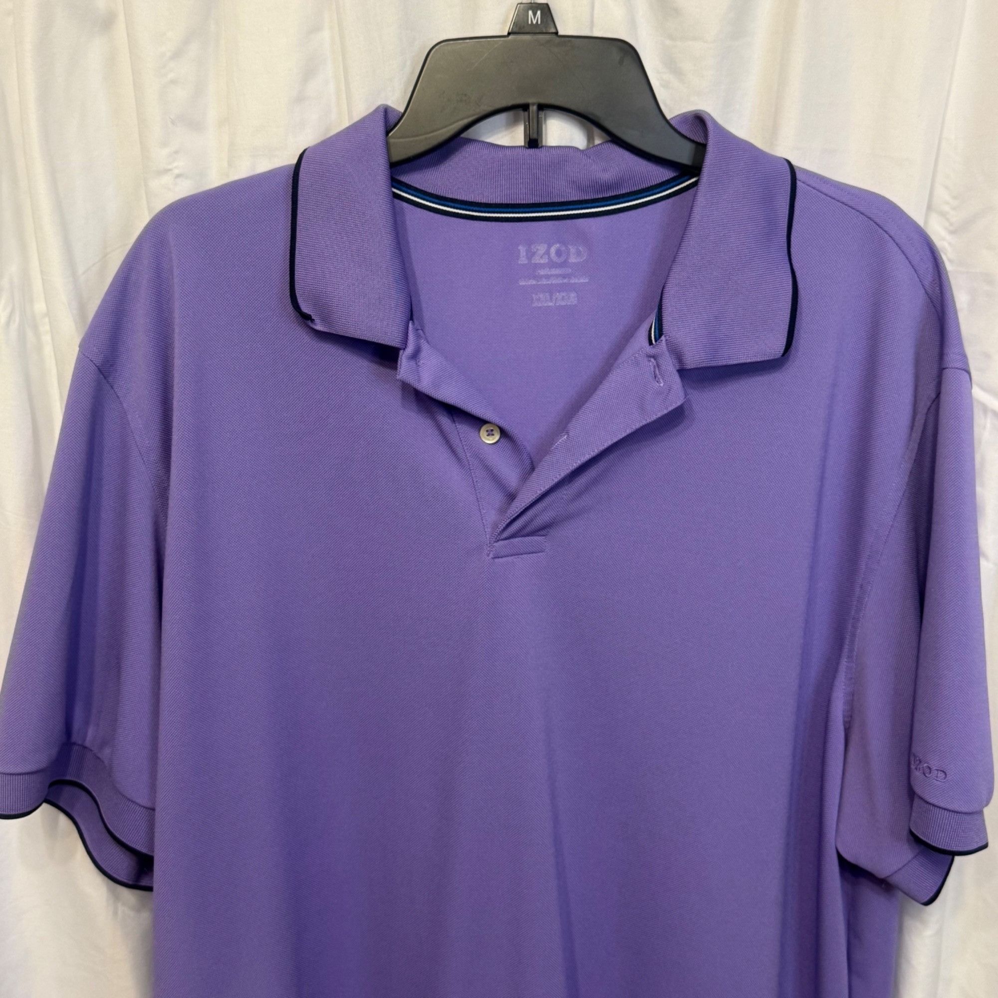 Izod Izod Mens Purple Polo Shirt Size XXL Short Sleeve Classic Fi Size US XXL / EU 58 / 5 - 2 Thumbnail