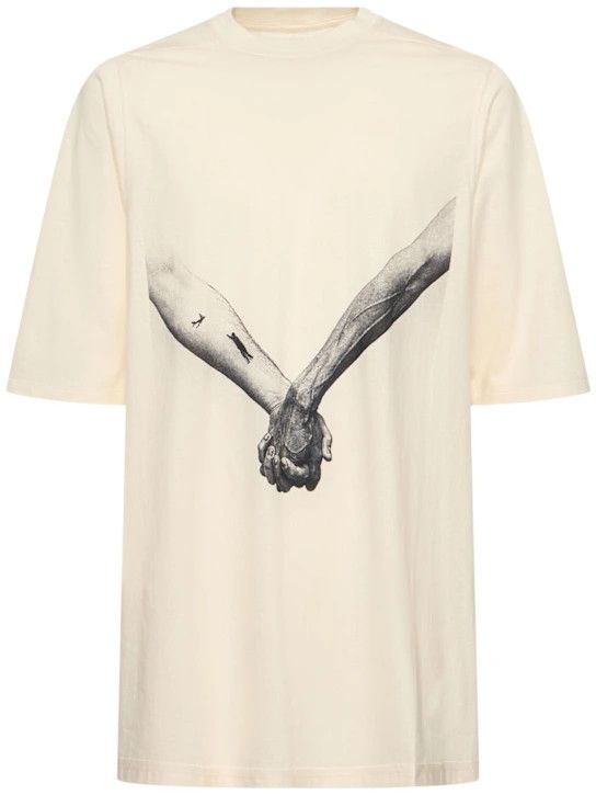 Rick Owens o1lsvrm0425 Jumbo SS Maxi T-Shirt in Natural/Black Size US M / EU 48-50 / 2 - 1 Thumbnail