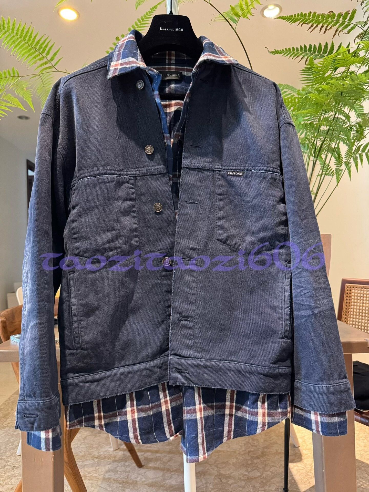 Balenciaga Balenciaga Two-Piece Plaid Shirt Denim Jacket Size US M / EU 48-50 / 2 - 1 Thumbnail