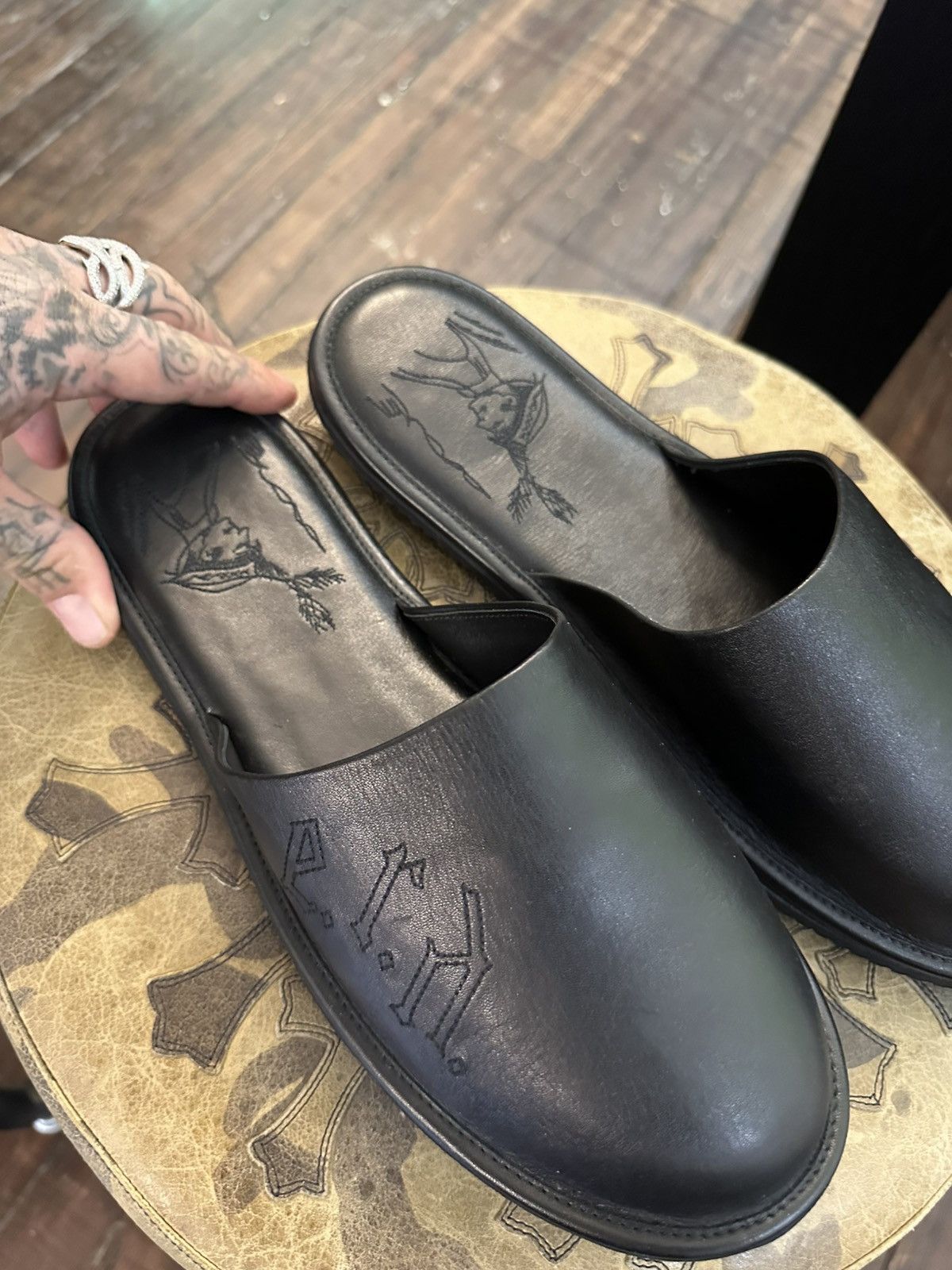 Enfants Riches Deprimes ERD indoor / outdoor leather slip on shoes sandals Size US 11 / EU 44 - 8 Thumbnail