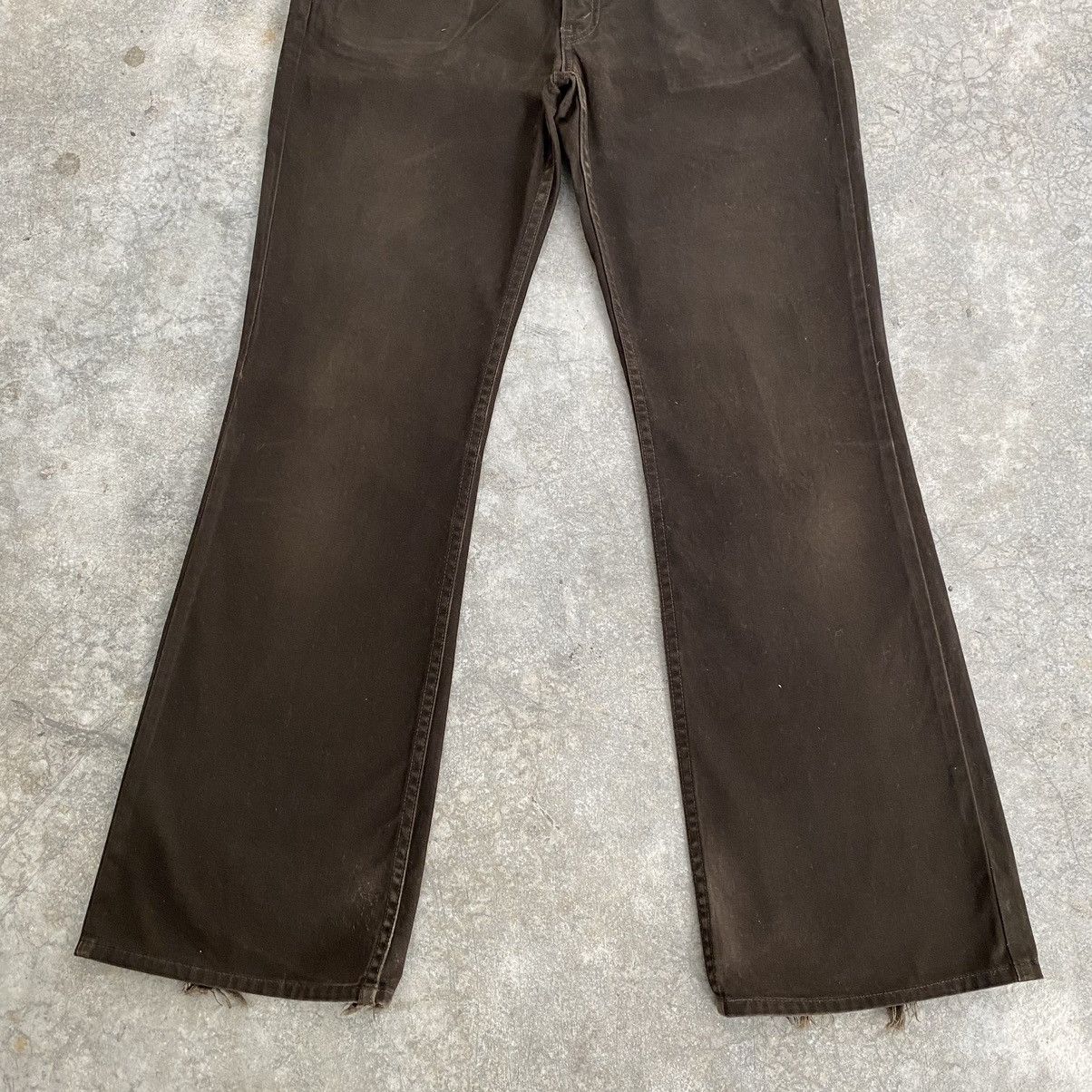 Levi's Size 33x30 Vintage Levis 517 Brown Bootcut Flared Jeans Size US 33 - 2 Thumbnail