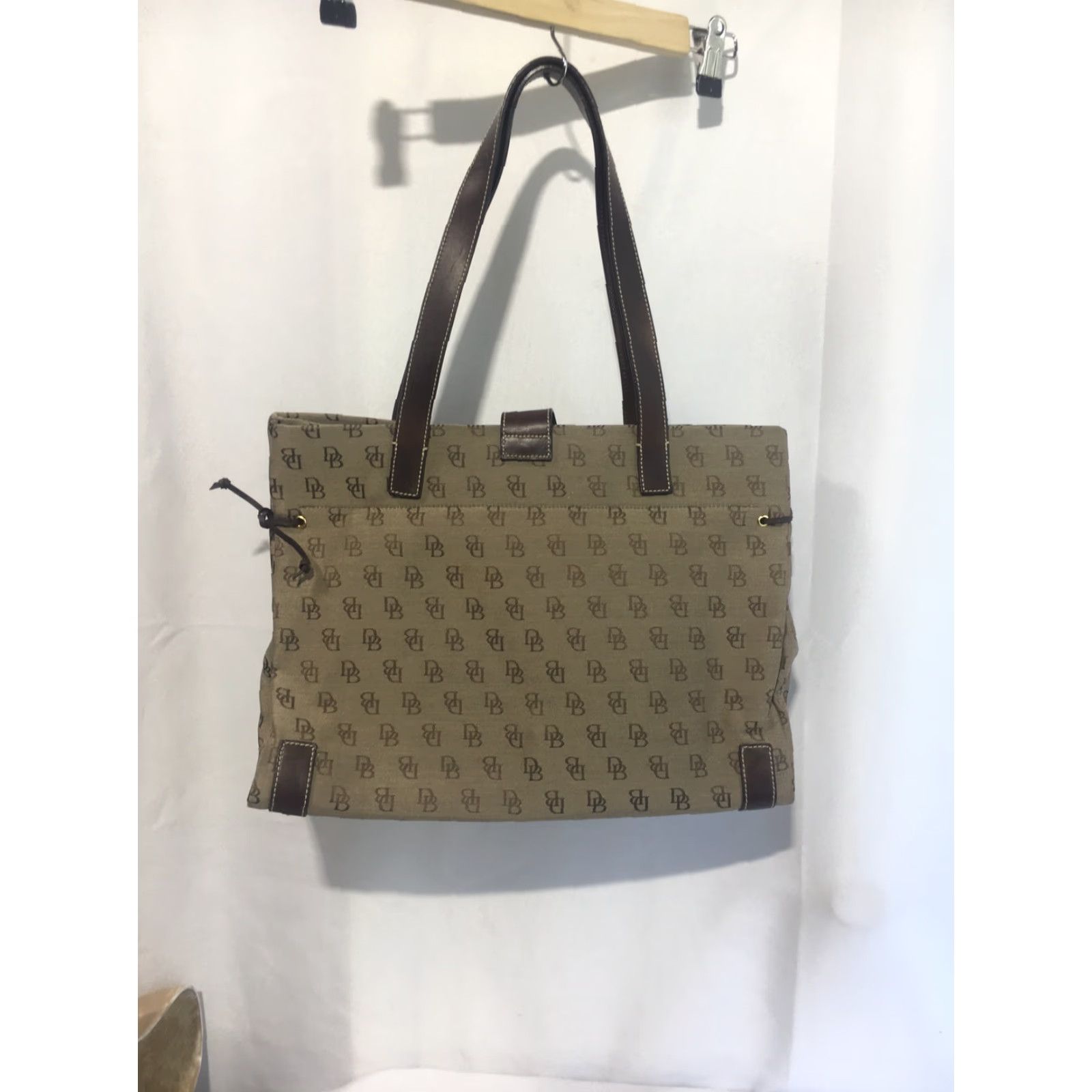 Dooney & Bourke Dooney & Bourke Tote Logo Signature Large Hand Bag Women Brown Fabric Magnetic Snap 15x11x6 Size ONE SIZE - 3 Thumbnail