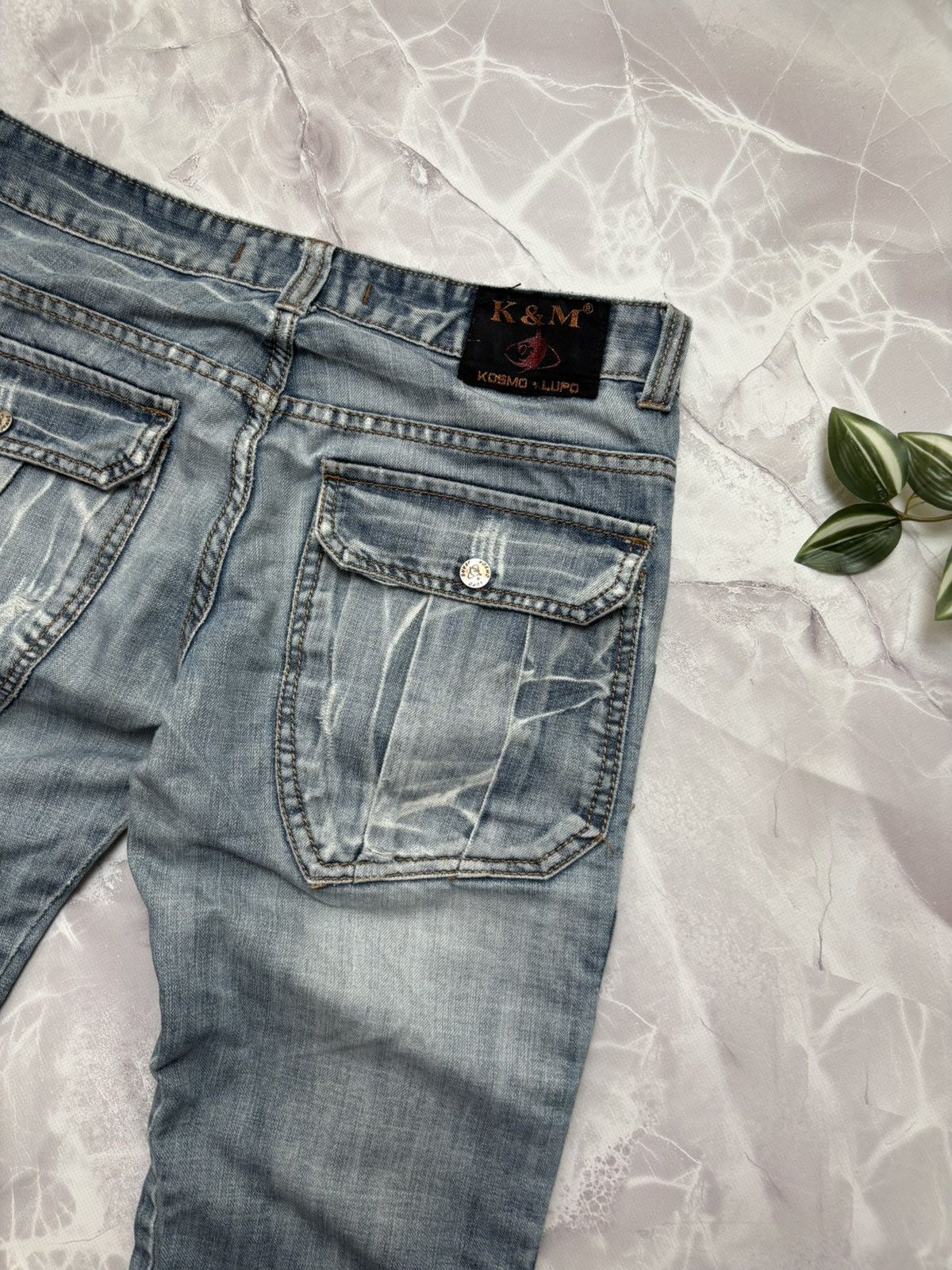Japanese Brand Kosmo Lupo Japanese Style Denim Cargo Jeans Distressed Y2K Size US 32 / EU 48 - 10 Thumbnail
