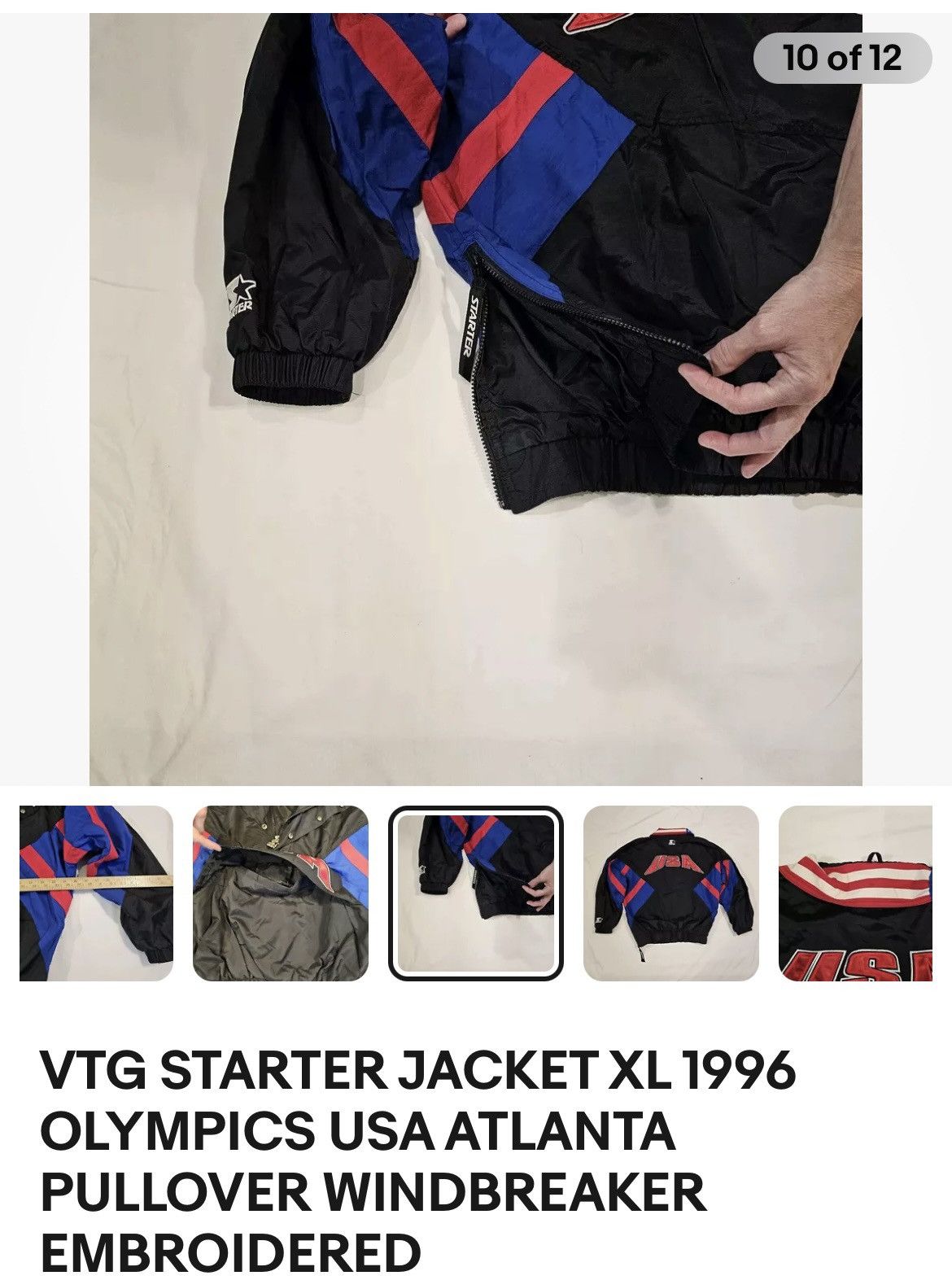 Starter × USA Olympics × Vintage Vintage 90s USA Starter Pullover Size US XL / EU 56 / 4 - 3 Thumbnail