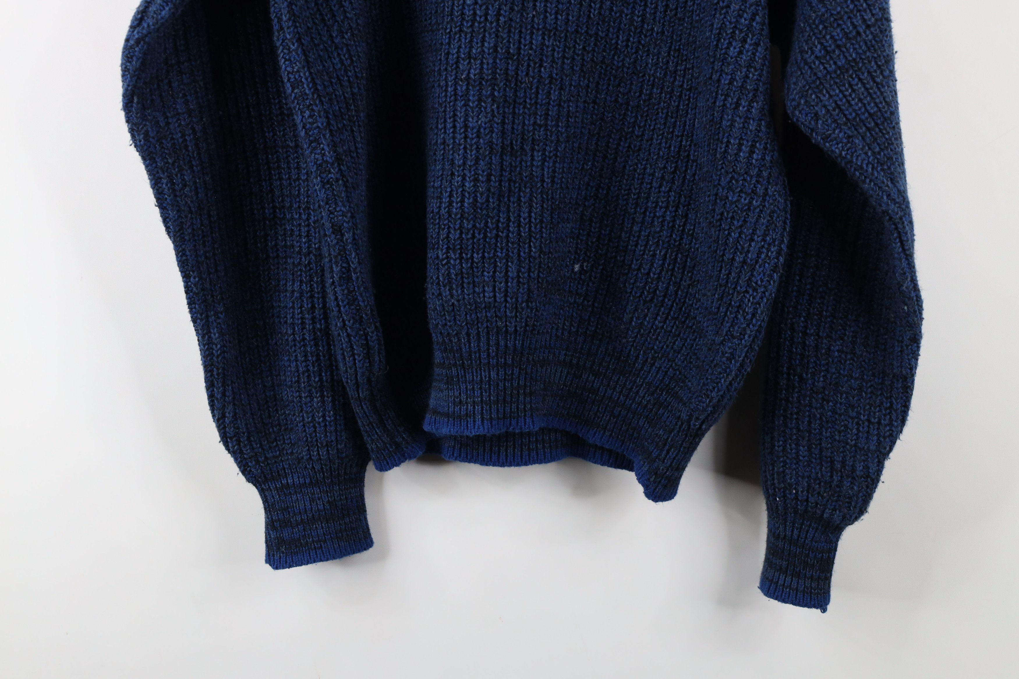 Vintage Vintage 90s Streetwear Blank Chunky Ribbed Knit Sweater Size US L / EU 52-54 / 3 - 9 Thumbnail