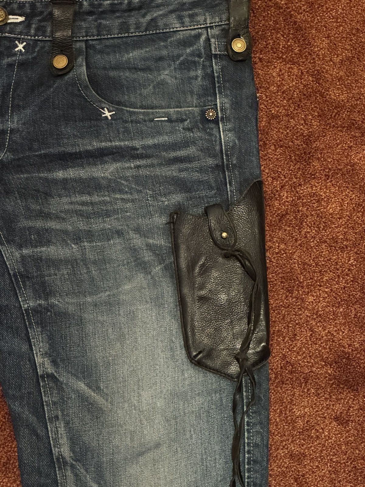 Obelisk Archive Obelisk Hybrid Cowboy Denim with Leather Pocket Size US 30 / EU 46 - 2 Thumbnail