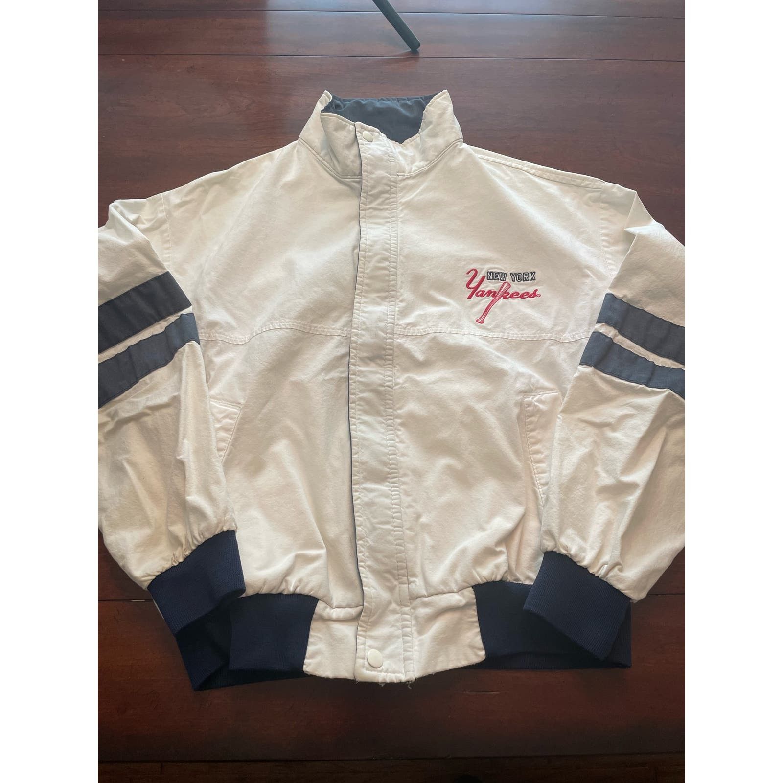 image of Vintage Swingster New York Yankees Jacket in White, Men's (Size Large)