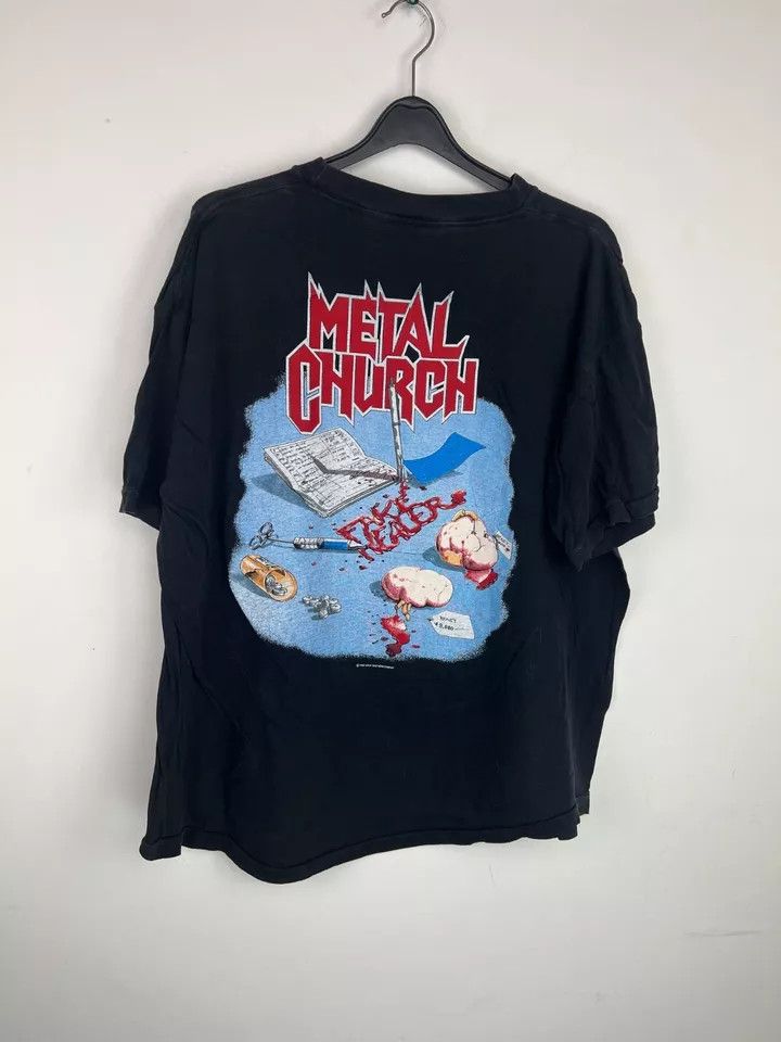 Vintage VINTAGE Metal Church "Fake Healer" T-Shirt 1989 size XXL Size US XXL / EU 58 / 5 - 3 Thumbnail