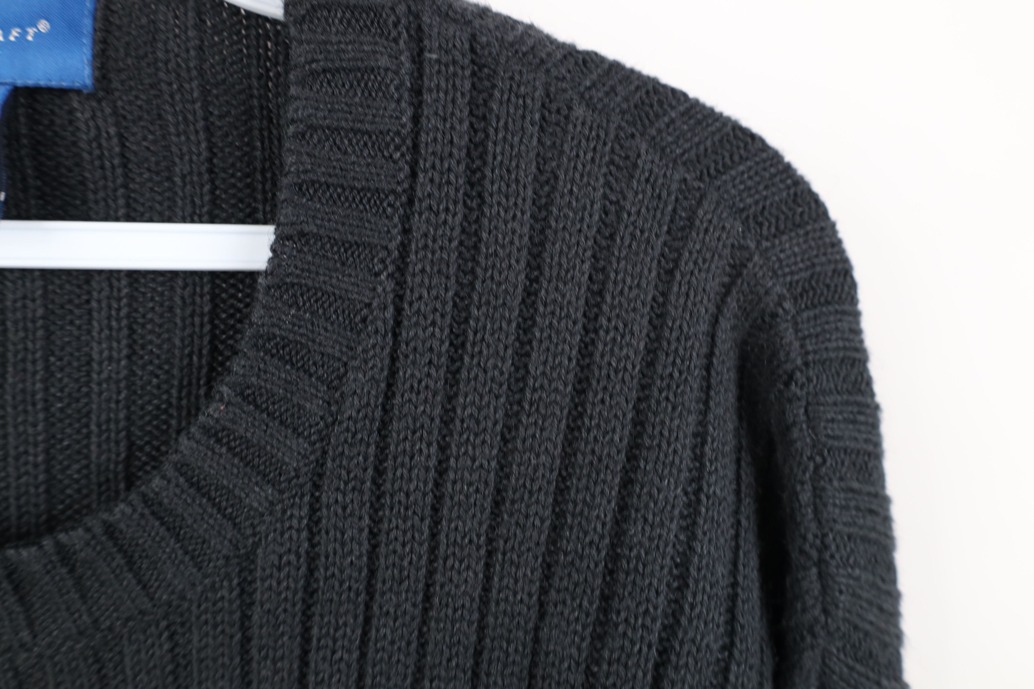 Vintage Vintage 90s Streetwear Ribbed Knit Sweater Charcoal Gray Size US L / EU 52-54 / 3 - 7 Thumbnail