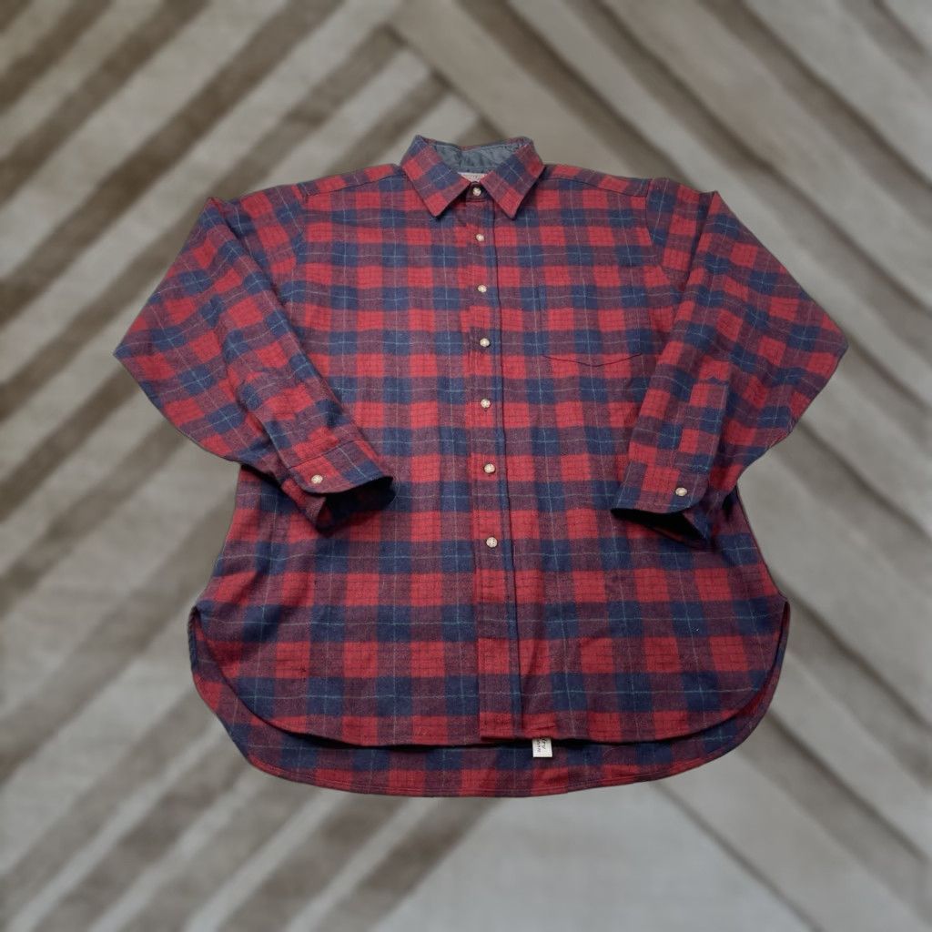 Pendleton VINTAGE Pendleton USA Plaid Shirt Mens L Wool Button-Up Long Sleeve, Button-Down Collar, Regular Fit Size 42R - 1 Thumbnail