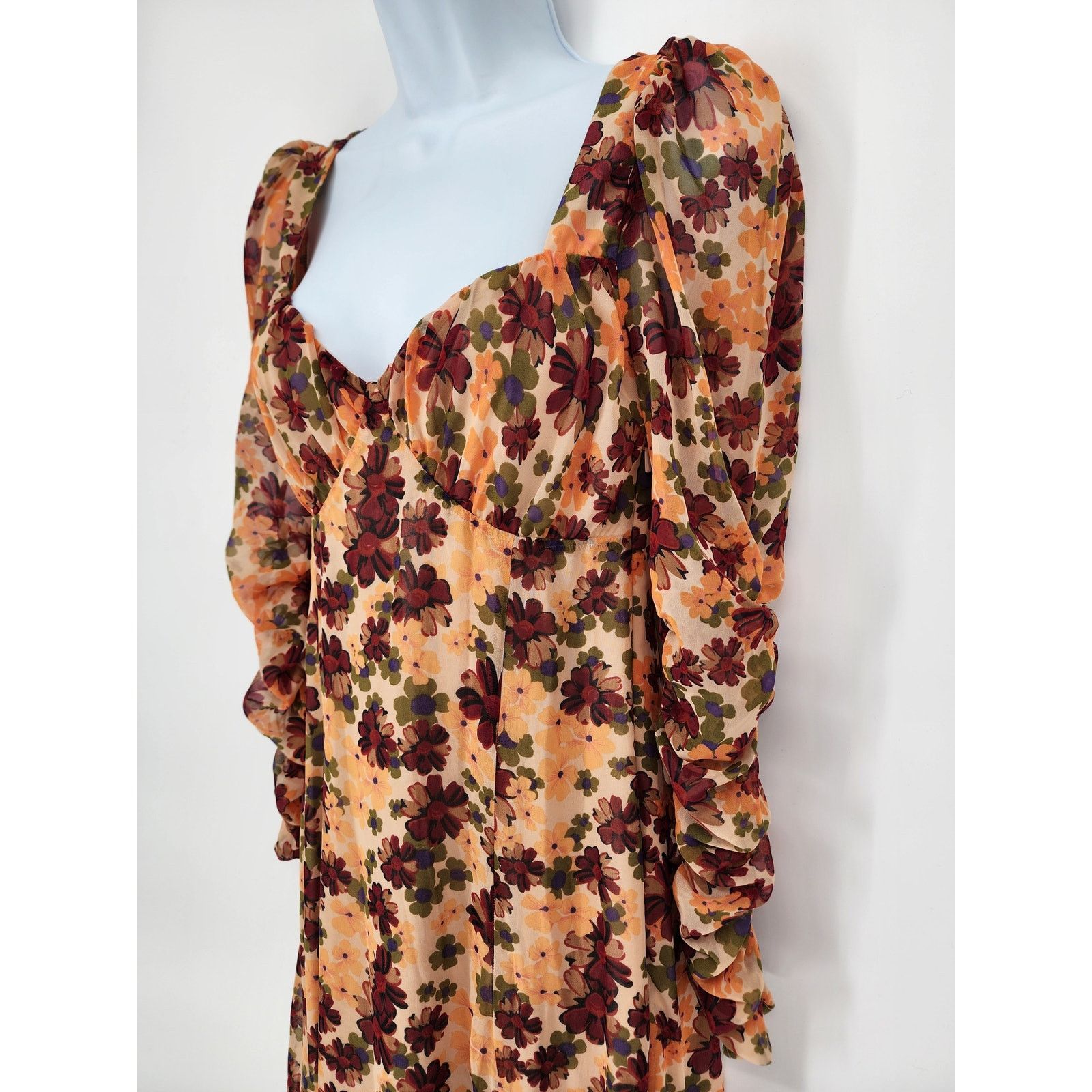 Asos ASOS Design Nude Floral Maxi Dress Women's Size 2 Size XS / US 0-2 / IT 36-38 - 5 Thumbnail