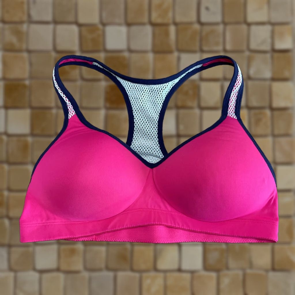 Victorias Secret Vintage Victoria's Secret Pink Sports Bra Medium Push Up Yoga Activewear Womens