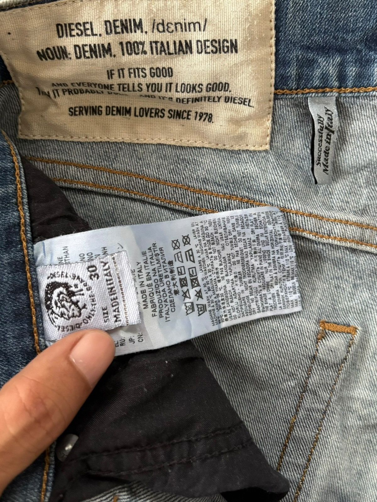 Diesel Vintage Italy Diesel D-Vider Distressed Patched Jeans Size US 30 / EU 46 - 6 Thumbnail