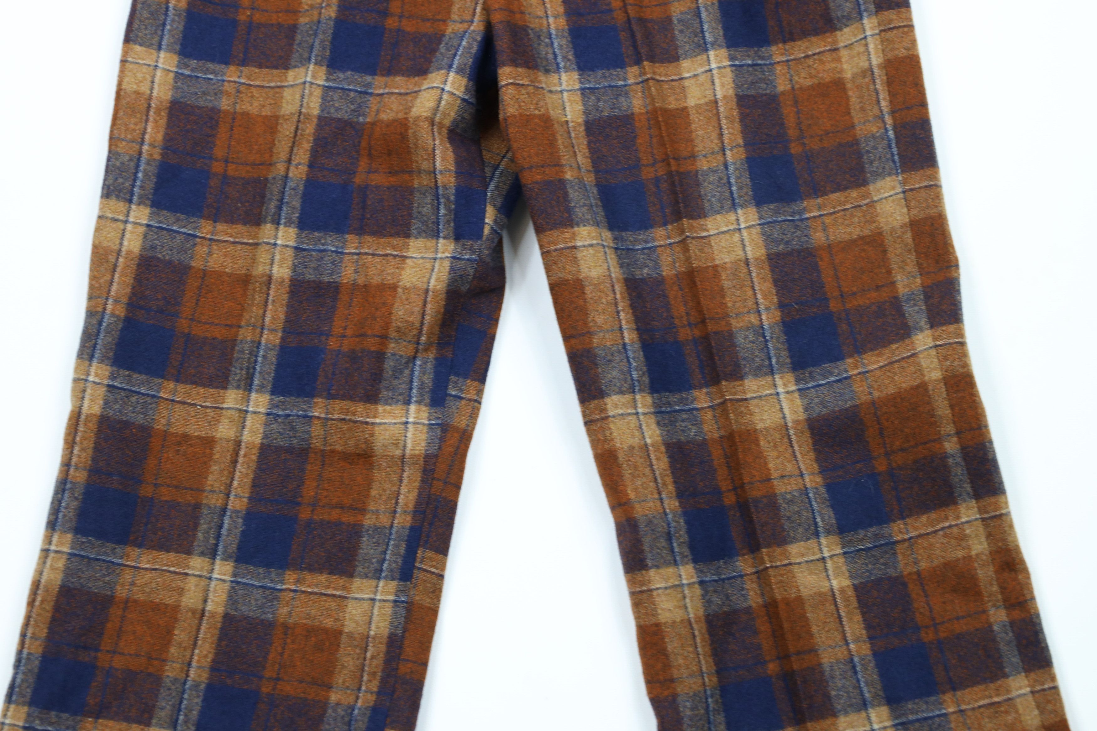 Vintage Vintage 60s 70s Streetwear Wide Leg Bell Bottoms Pants Plaid Size 26" / US 2 / IT 38 - 3 Thumbnail