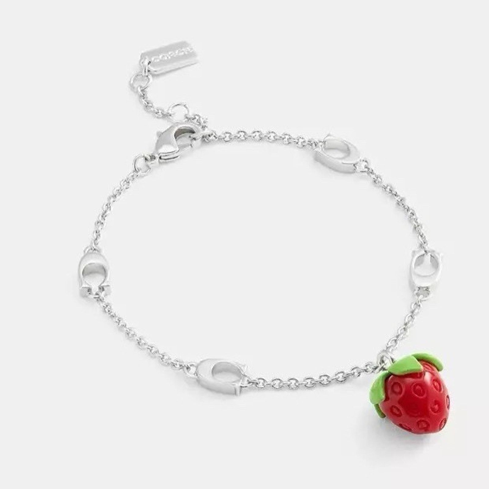 Coach NWT COACH CBB21 Strawberry Charm Bracelet Silver/Multi Size ONE SIZE - 5 Thumbnail